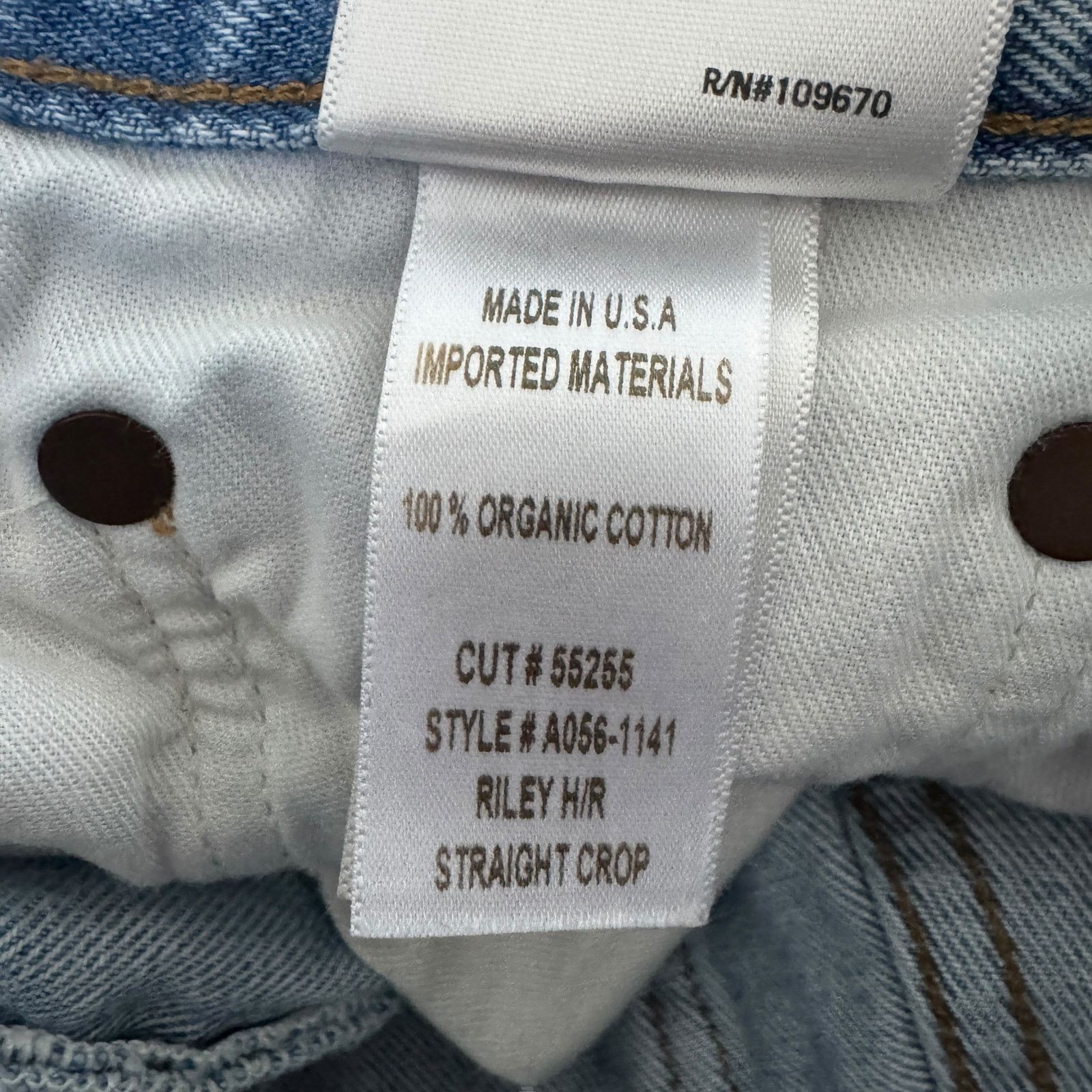 Agolde AGOLDE Riley High Rise Straight Crop Jeans Clear Skies Size 25" / US 0 / IT 36 - 12 Thumbnail