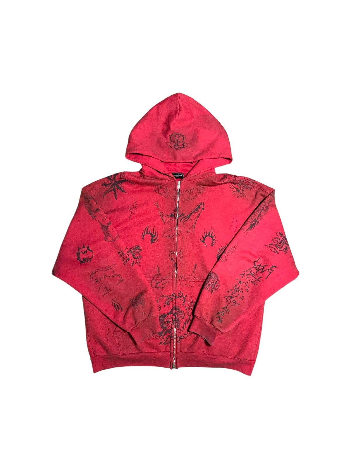 Balenciaga Balenciaga SS24 Tattoo Zip-Up Hoodie | Grailed