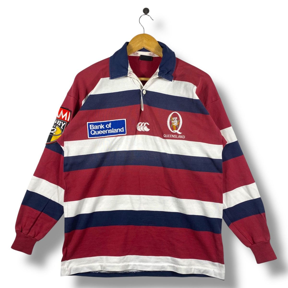 Canterbury of New Zealand Vintage 90's CANTERBURY Queensland Rugby Polo Shirt Size US M / EU 48-50 / 2 - 1 Thumbnail