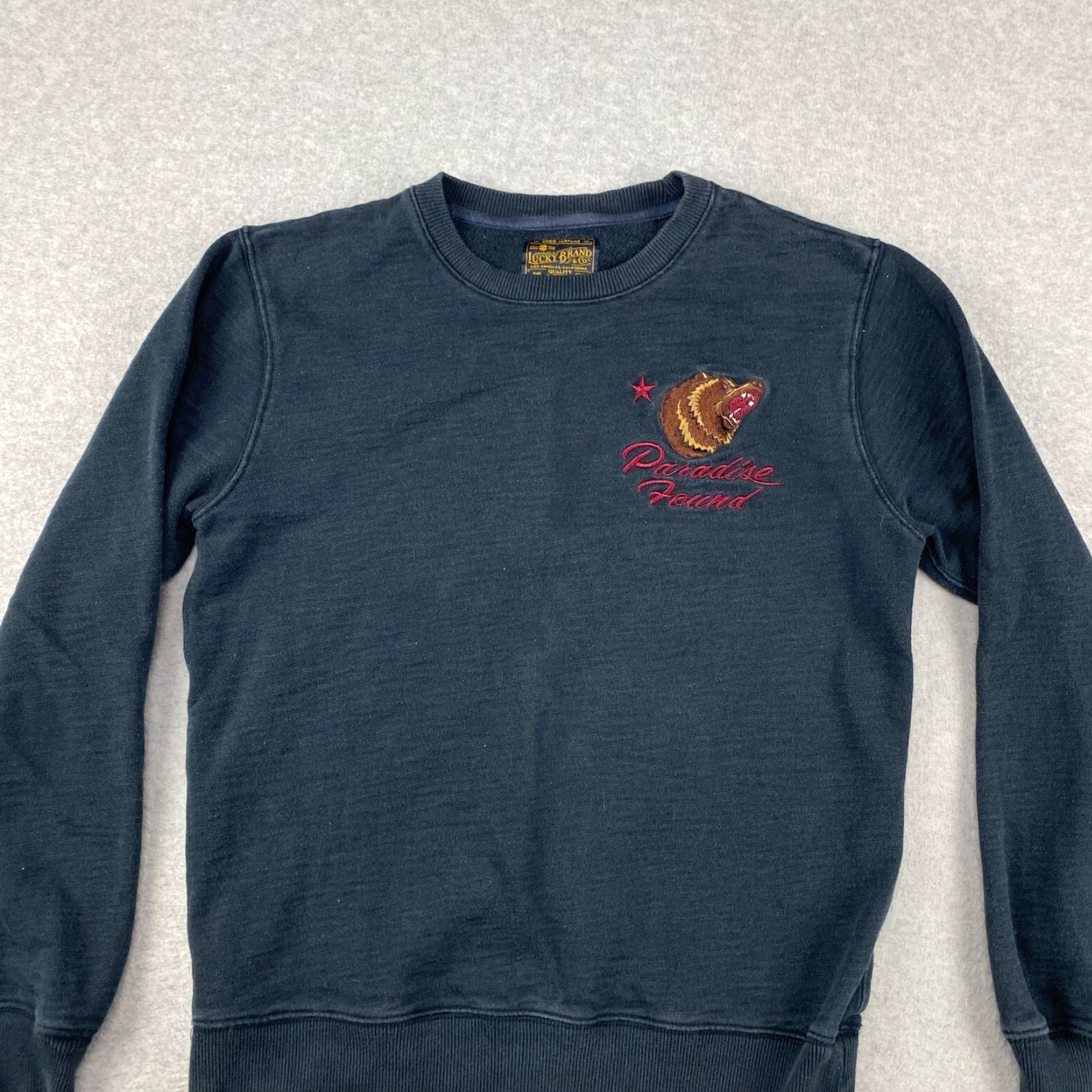 Lucky Brand Lucky Brand Sweatshirt Mens S Black Embroidered California Bear Logo Crew Neck Pullover All Seasons Modern Fashion Hoodie Type: Sweatshirt (Men) Size US S / EU 44-46 / 1 - 3 Thumbnail