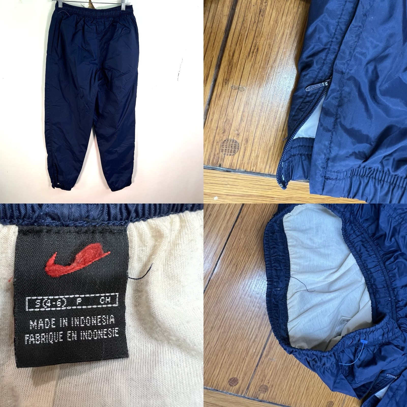Nike VINTAGE Nike Track Pants Women Size S Blue Lined Tapered Activewear 90s Athleisure Size 28" / US 6 / IT 42 - 8 Thumbnail