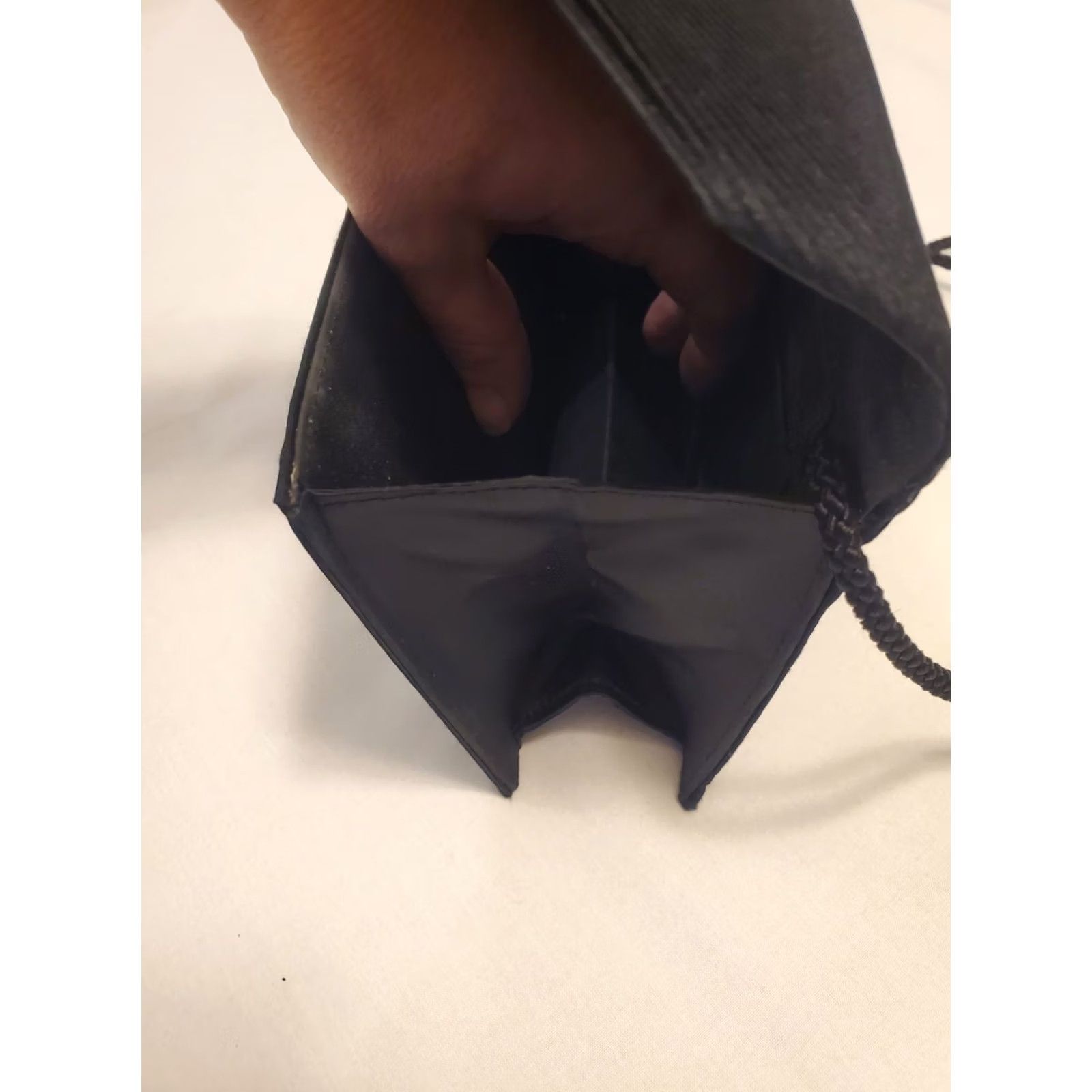Vintage VINTAGE Merle Norman Purse Black Satin 1980s Formal Women Eveningwear Handmade Expandable NEW Size ONE SIZE - 7 Thumbnail