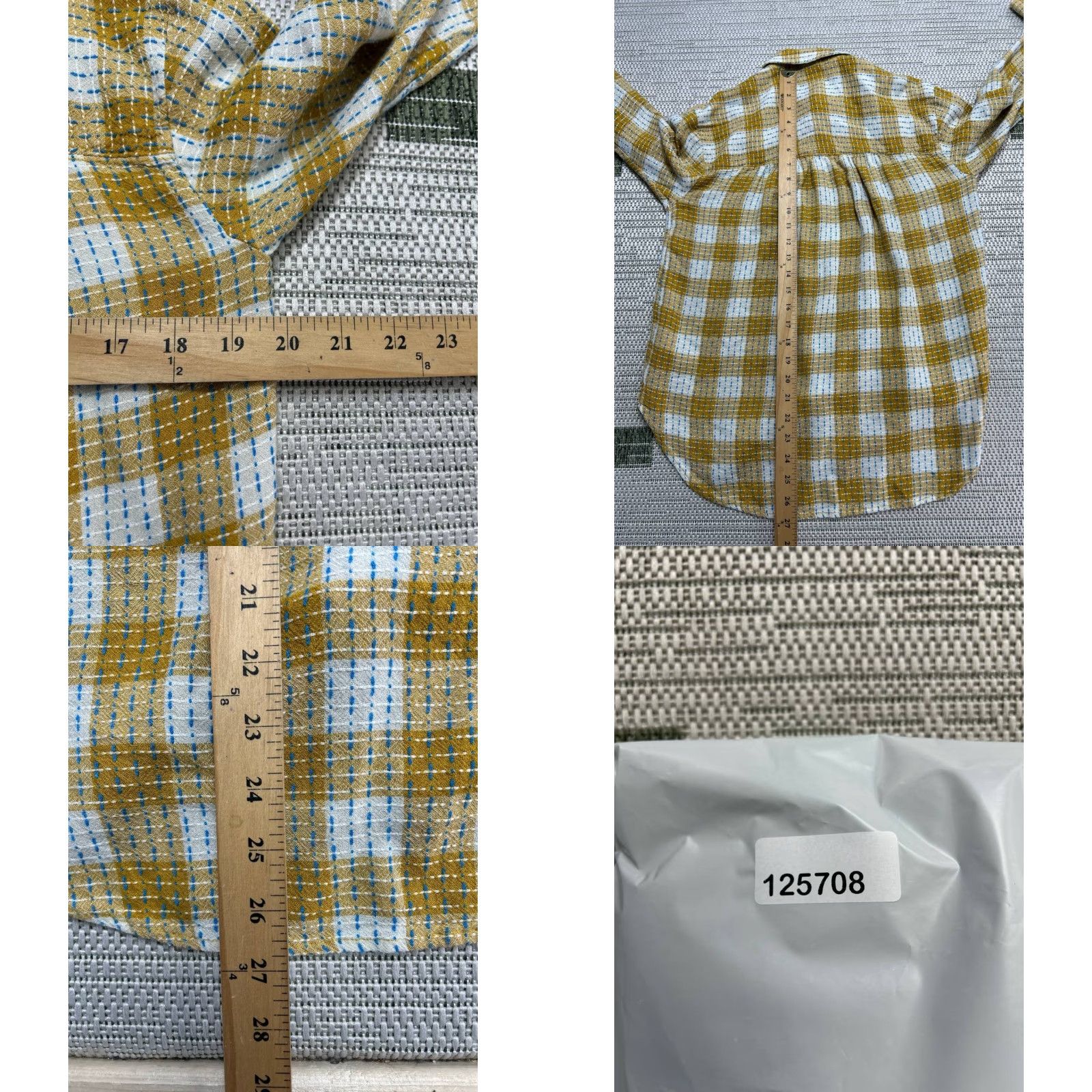 Anthropologie Anthropologie Pilcro Shirt Womens XS Plaid Mustard Yellow Wool Viscose Casual Oversized Size XS / US 0-2 / IT 36-38 - 8 Thumbnail