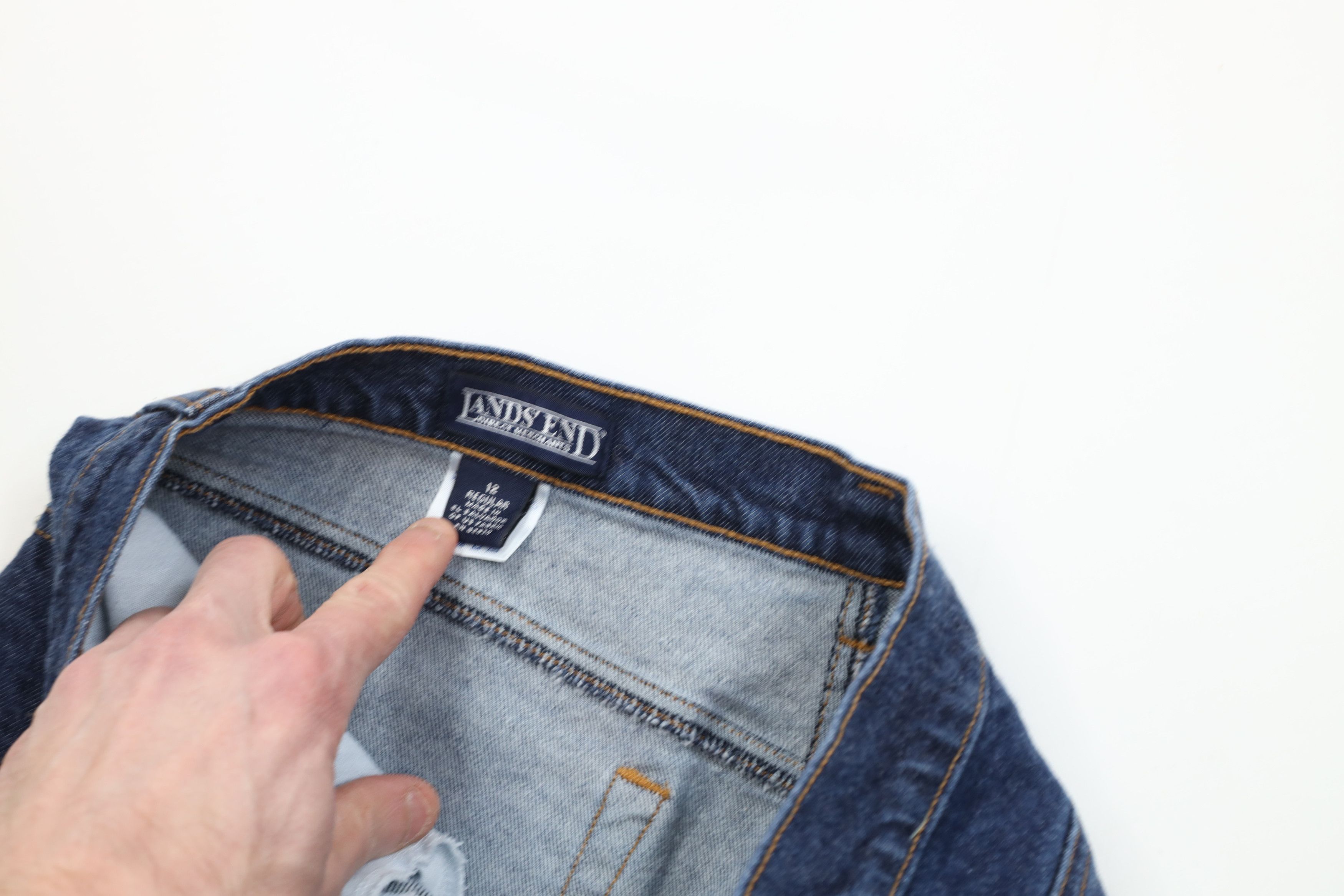 Lands' End Vintage 90s Lands End Straight Leg Denim Jeans Blue Cotton Size 34" / US 12 / IT 48 - 8 Thumbnail
