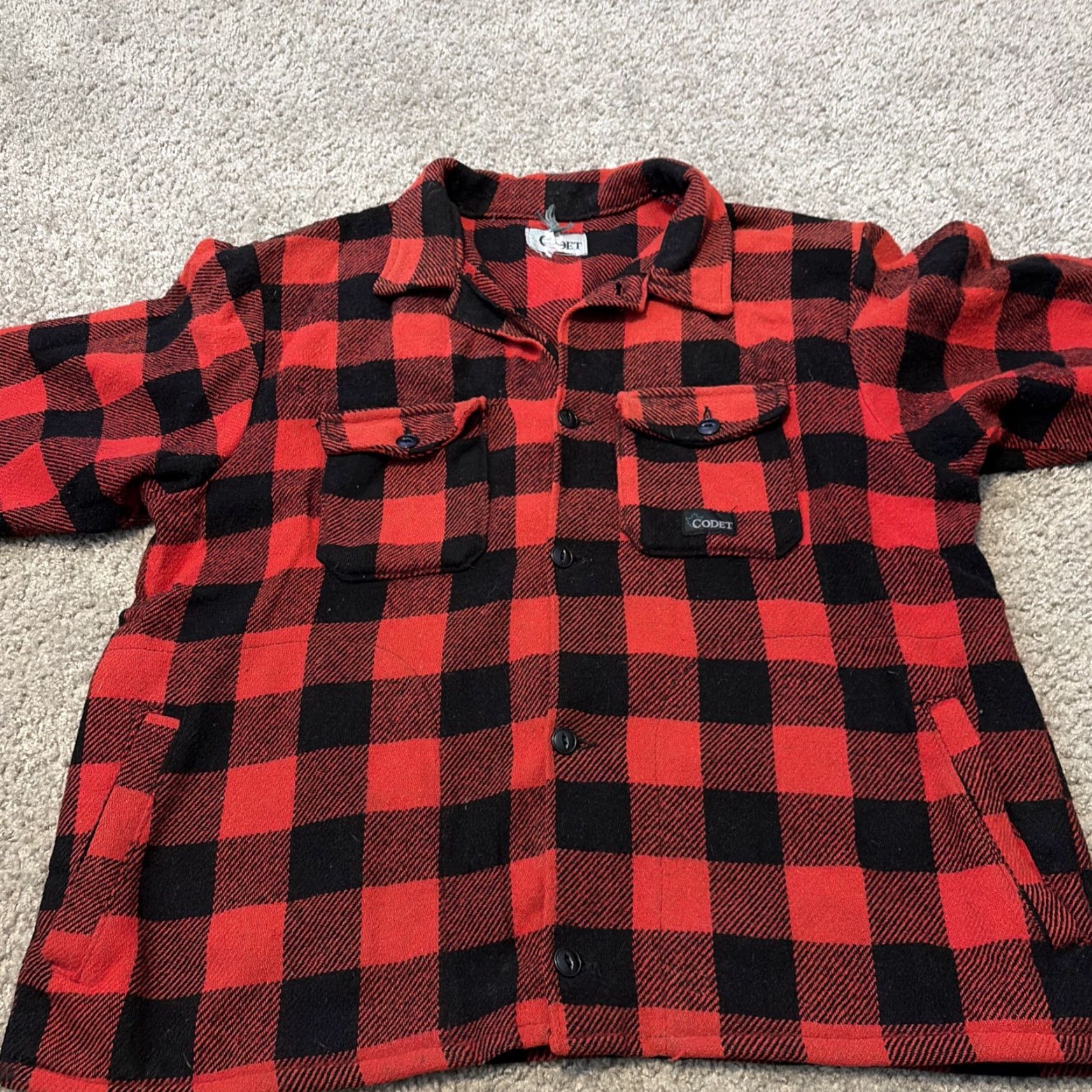 YOKE VINTAGE Codet Jacket Western Plaid Back Yoke Button Front XL Men Red Flannel 80s Size US XL / EU 56 / 4 - 5 Thumbnail