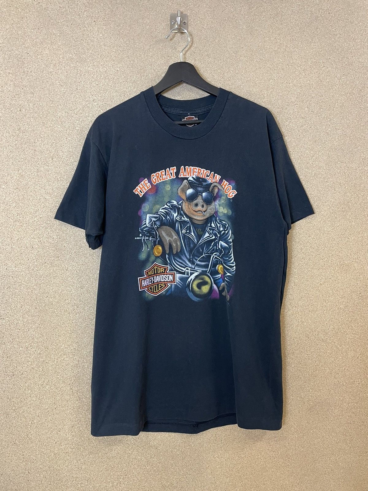 Harley Davidson × Vintage Vintage 1990s Harley-Davidson American Hog 3d emblem - XL Size US XL / EU 56 / 4 - 1 Thumbnail