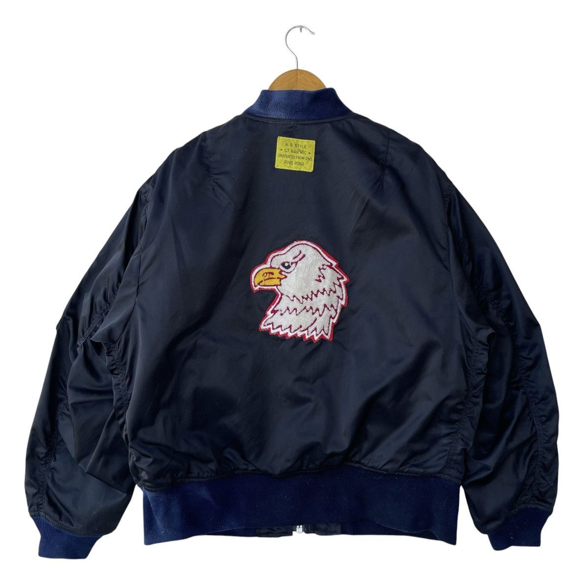 Buzz Rickson's 90s Ping Pong France Eagle Chenille Patch MA-1 Bomber Jacket Size US M / EU 48-50 / 2 - 1 Thumbnail