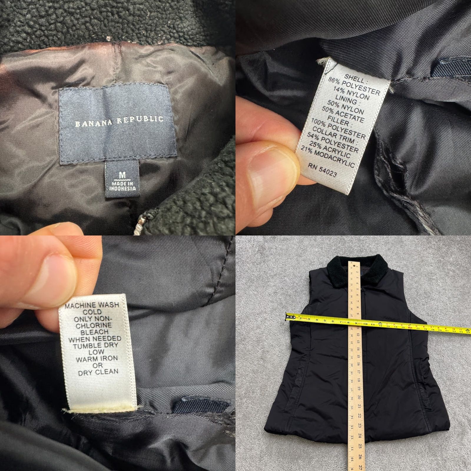 Banana Republic VINTAGE Banana Republic Sherpa Trim Vest Jacket Womens Medium Black Full Zip Outdoor Size M / US 6-8 / IT 42-44 - 9 Thumbnail