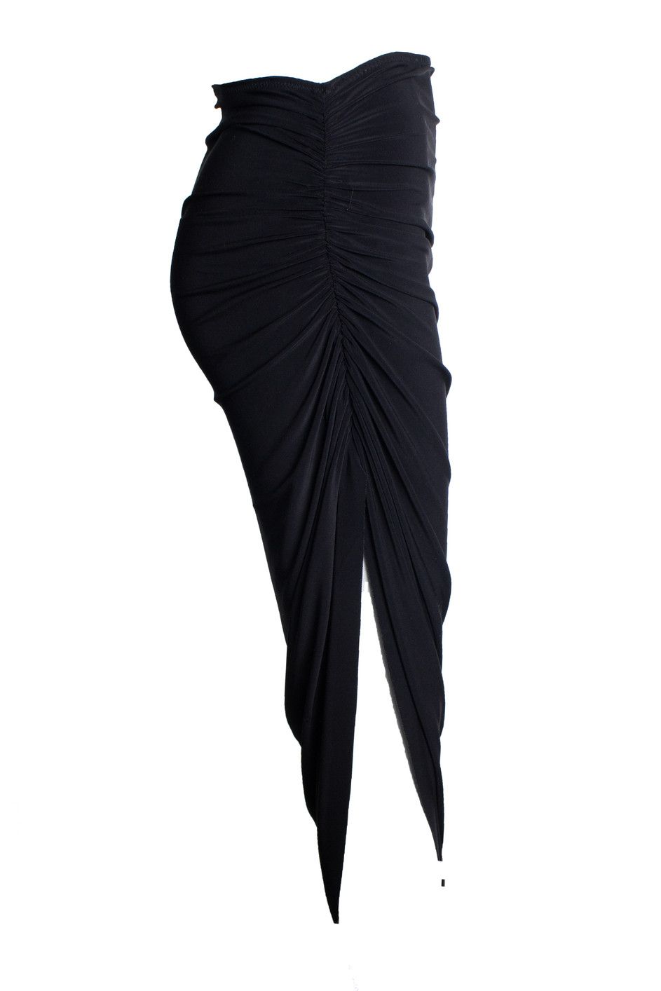 Norma Kamali Norma Kamali, Diana side drape long skirt in black Size 28" / US 6 / IT 42 - 3 Thumbnail