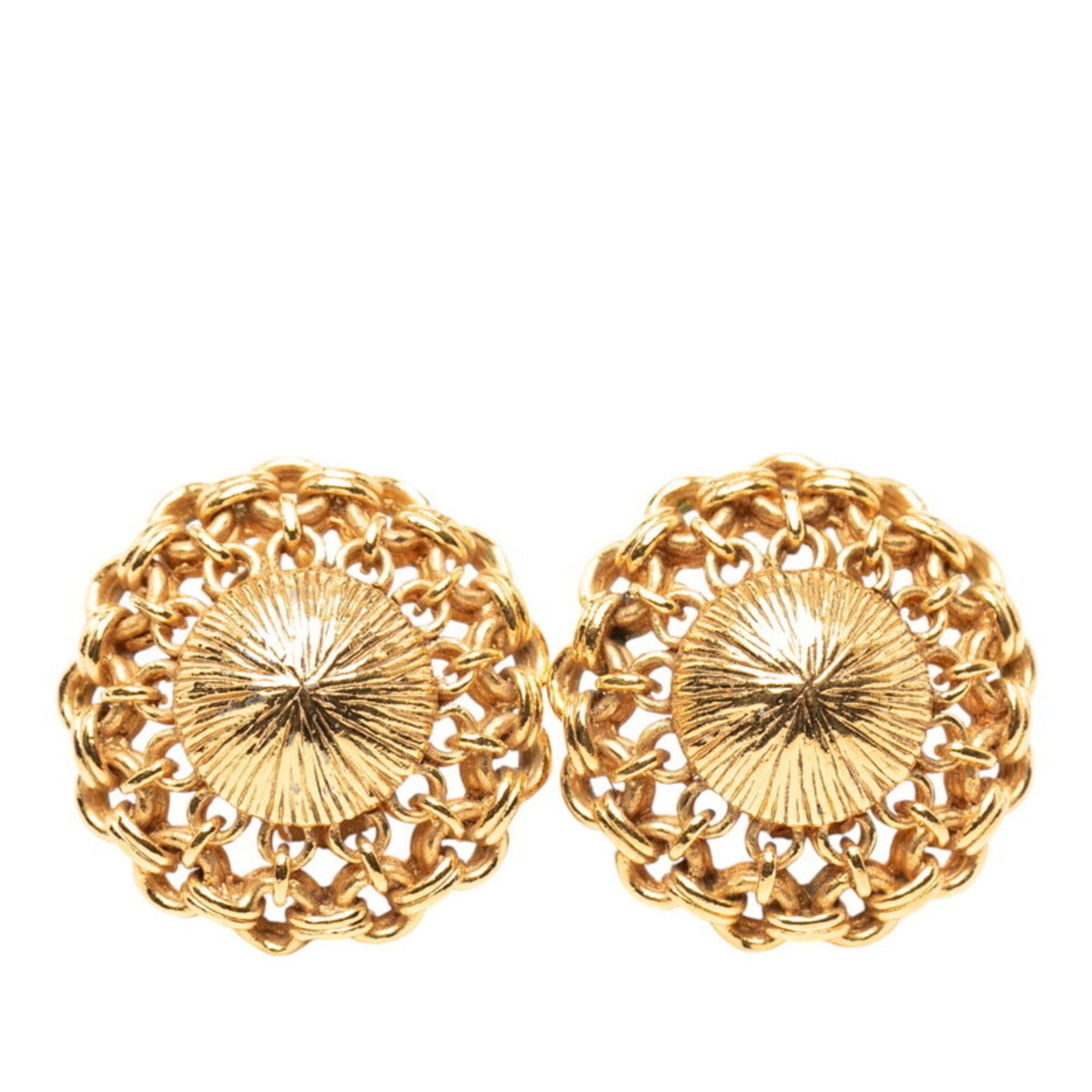 Chanel CHANEL Vintage 1988 Castellane Collection Earrings, Gold Plated, Women's Size ONE SIZE - 1 Thumbnail