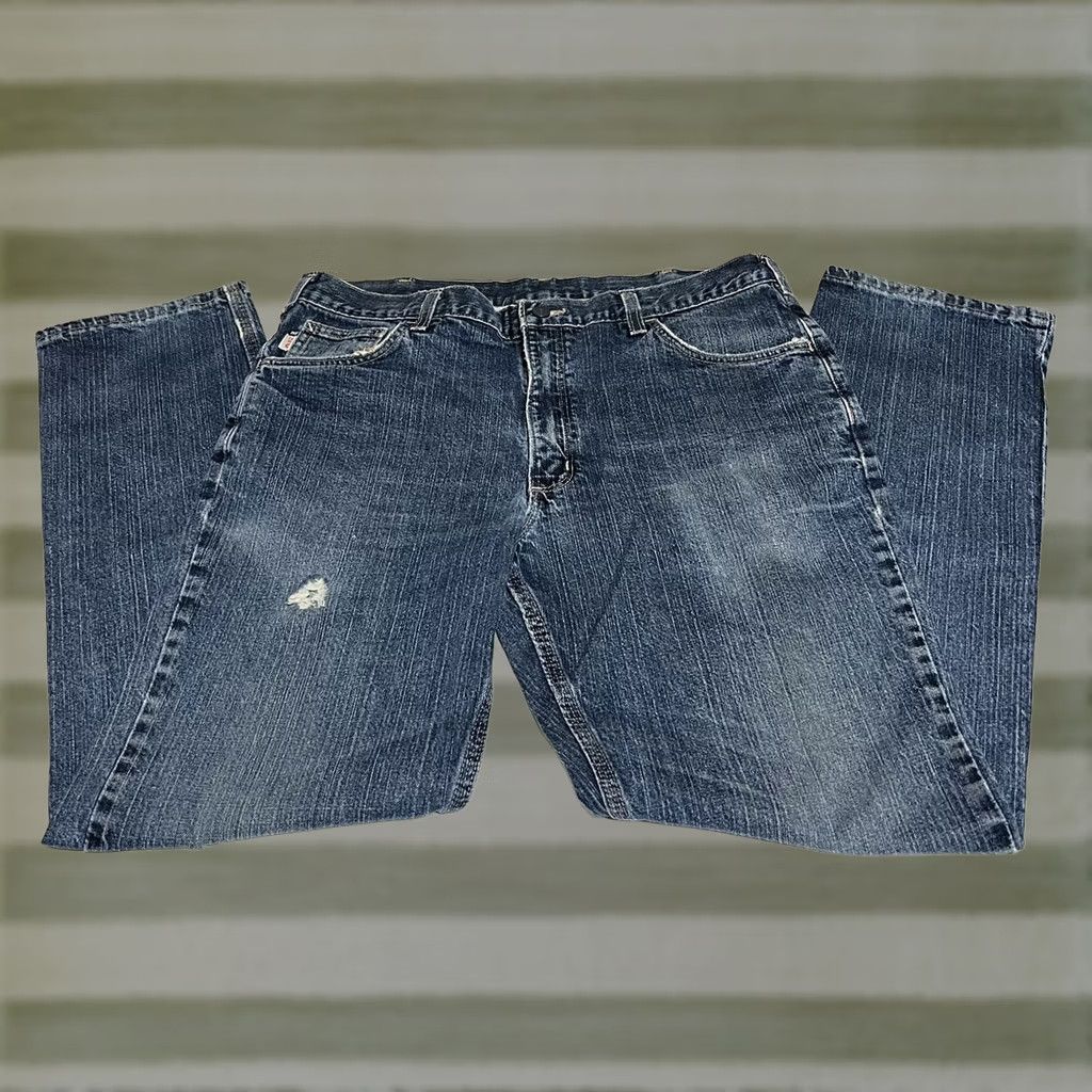 Carhartt Carhartt FR Jeans Mens 36x31 Blue Straight Fit Work Flame Resistant Distressed Denim Cotton Blend Steel Logo Regular Rise Mens Regular Size US 36 / EU 52 - 1 Thumbnail