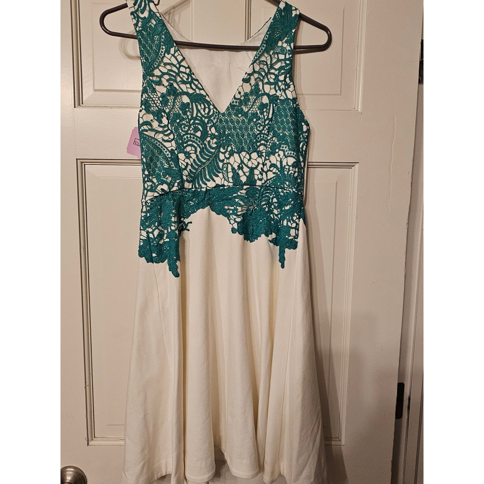 Anthropologie Anthropologie Moulinette Soeurs‎ Arbor Cream & Green Lace Size XS / US 0-2 / IT 36-38 - 4 Thumbnail