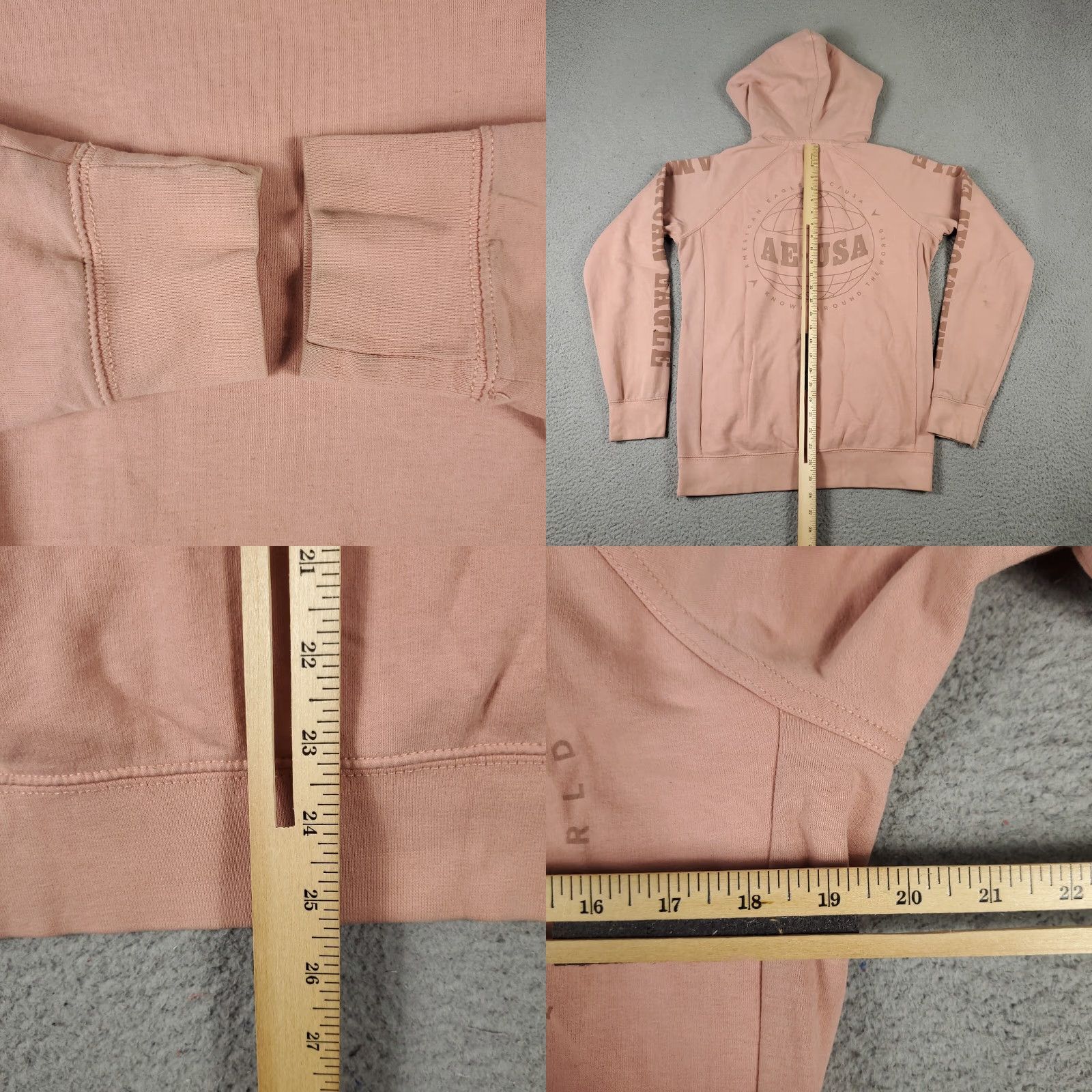 American Eagle Outfitters American Eagle Hoodie Adult XS Pink Casual Pullover Lace Up Long Sleeve Sweatshirt Womens Size US XS / EU 42 / 0 - 8 Thumbnail