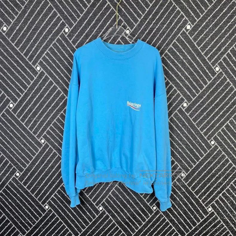 Balenciaga Balenciaga Cola Sky Blue Logo Hoodie Size US XS / EU 42 / 0 - 1 Thumbnail