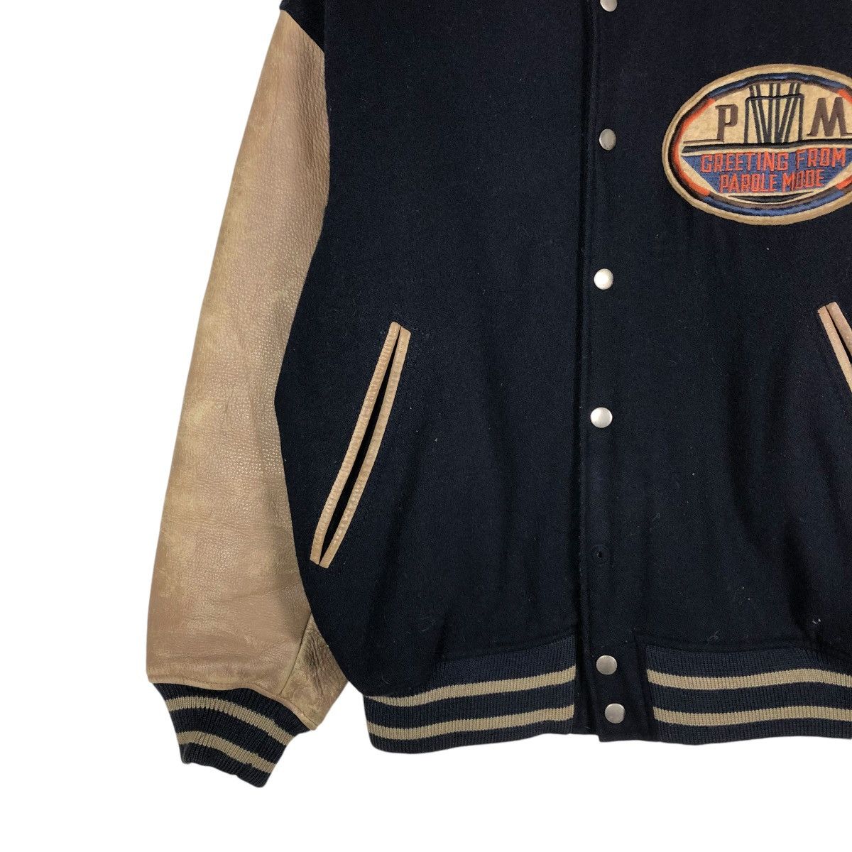 Japanese Brand 🔥VINTAGE JUMPER VARSITY LEATHER JACKET PAROLE MODE BIG LOGO Size US M / EU 48-50 / 2 - 6 Thumbnail