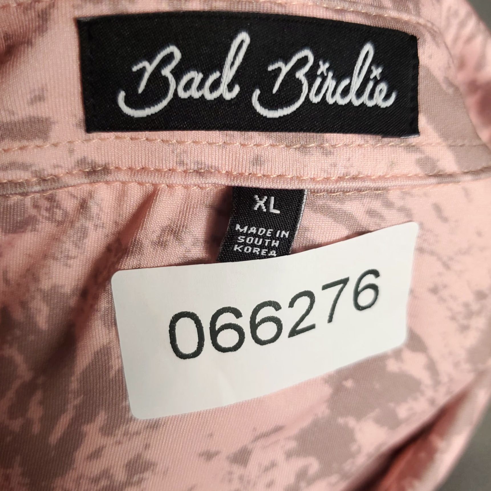 Vintage Bad Birdie Polo Shirt Mens XL Pink Camouflage Print Golf Short Sleeve Shirt Size US XL / EU 56 / 4 - 6 Thumbnail