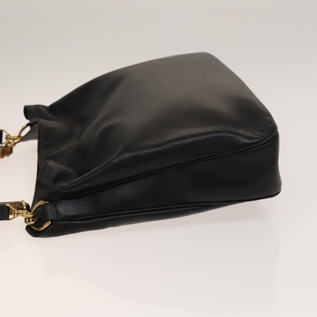 Gucci GUCCI Bamboo Shoulder Bag Leather Black Gold 001 1998 001 Size ONE SIZE - 5 Thumbnail