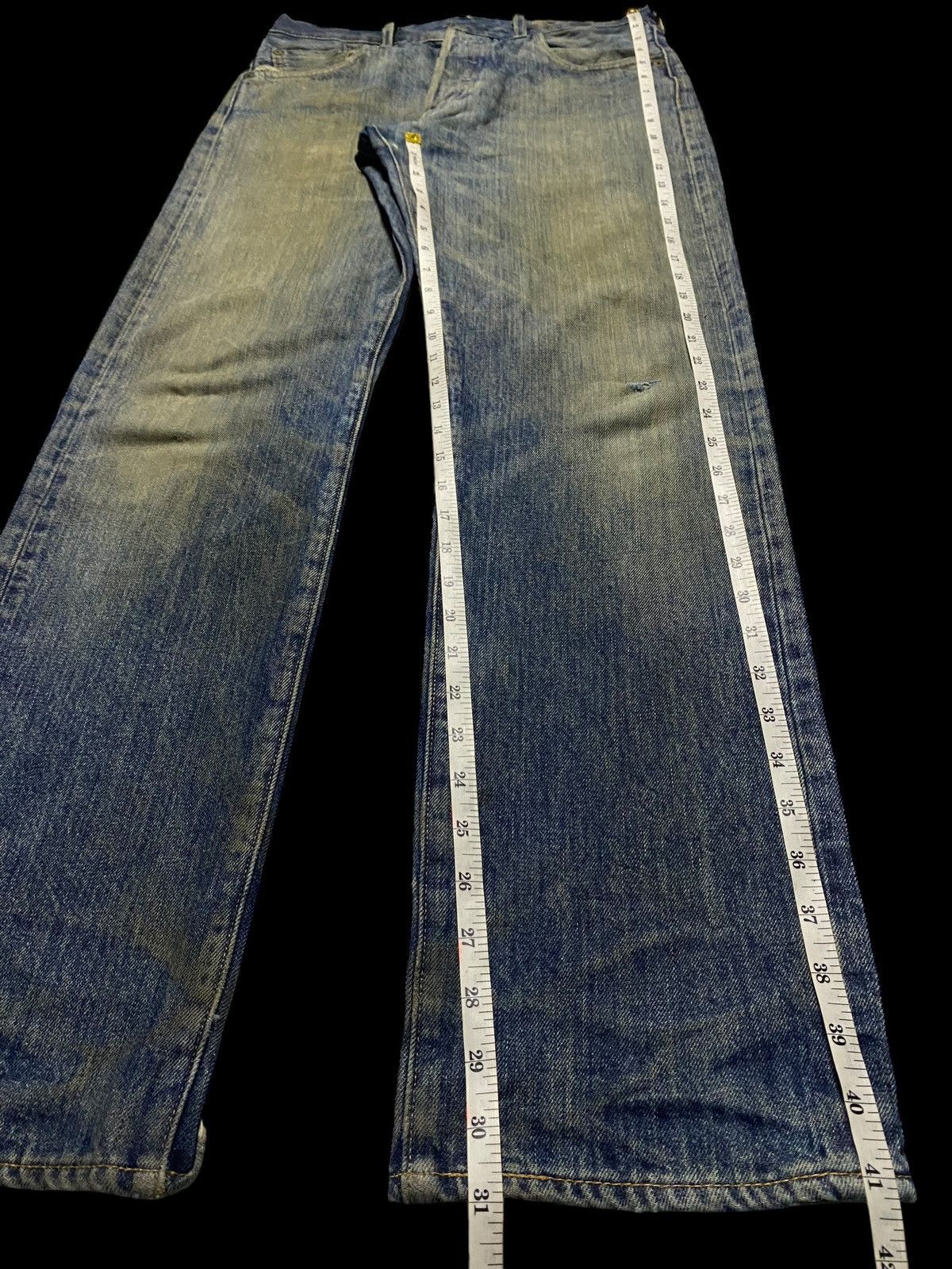 Levi's Vintage Clothing Levis Y2K Big E Mud Wash Distressed Slim Jeans Size US 31 - 14 Thumbnail