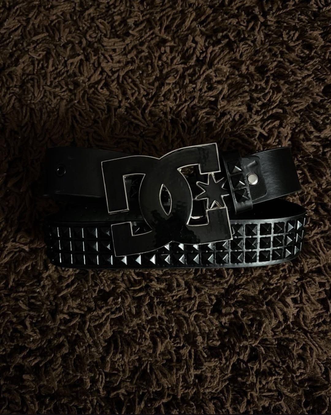 DC DC Shoes Matte Black Pyramid Stud Belt 110cm Skate Punk Y2K Size ONE SIZE - 1 Thumbnail