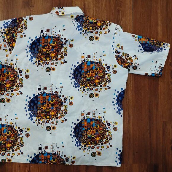 Other Vintage MCM Golden Vee Abstract Geometric Polyester Shirt Size US XL / EU 56 / 4 - 6 Thumbnail