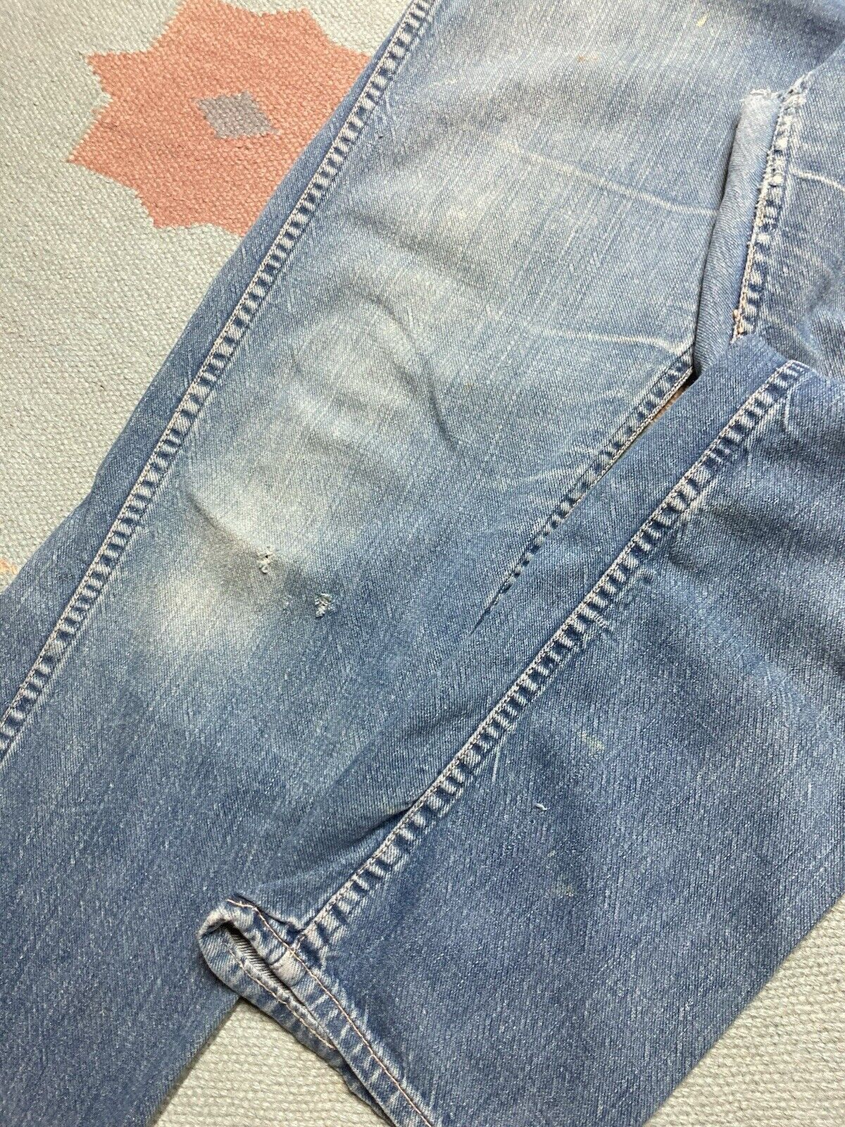 Vintage × Wrangler 60s wrangler misses jeans faded denim whiskers women’s 18 Size 29" - 5 Thumbnail