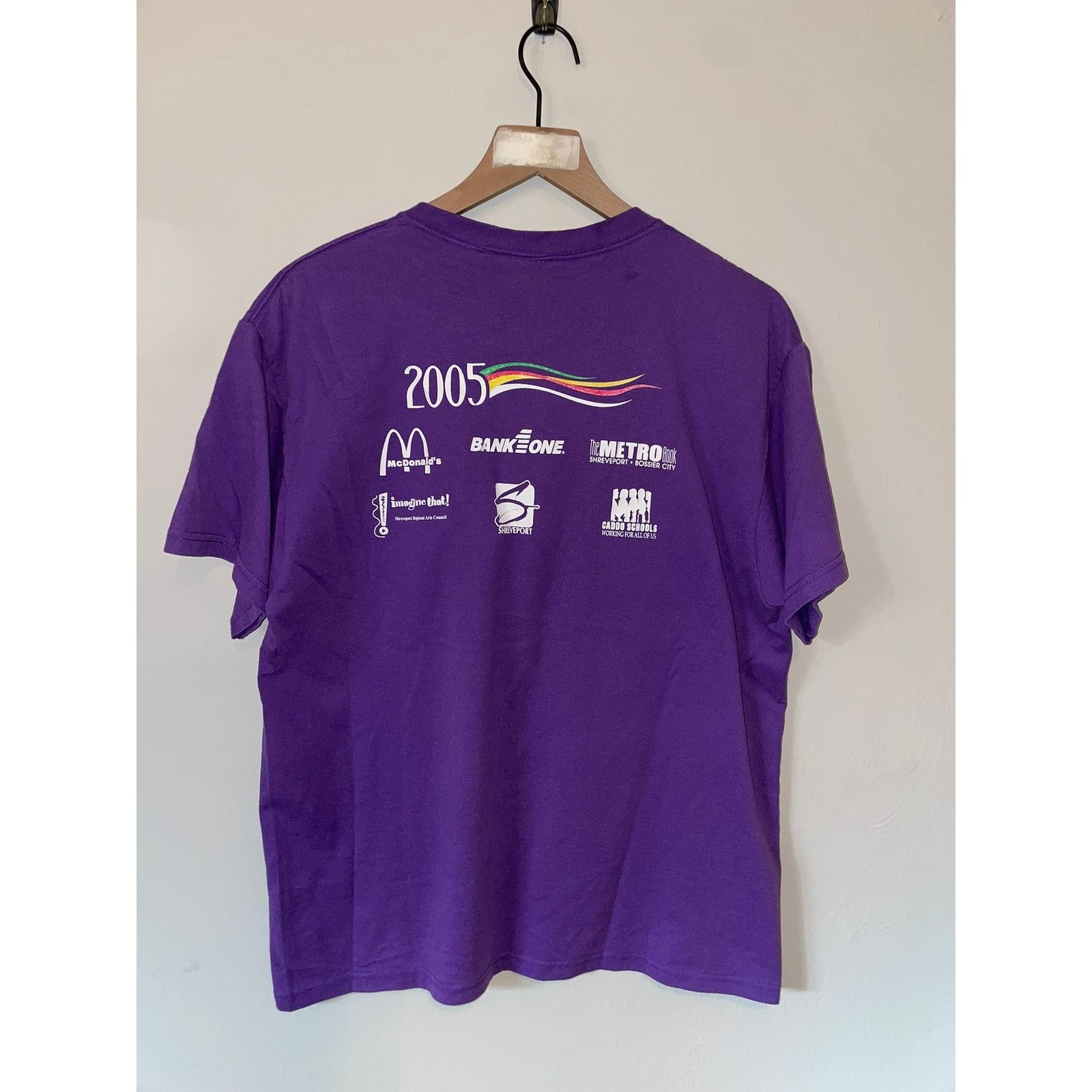Fruit Of The Loom Vintage Artbreak Shirt Art Break Purple Tee Y2K 2005 Large Size US L / EU 52-54 / 3 - 6 Thumbnail
