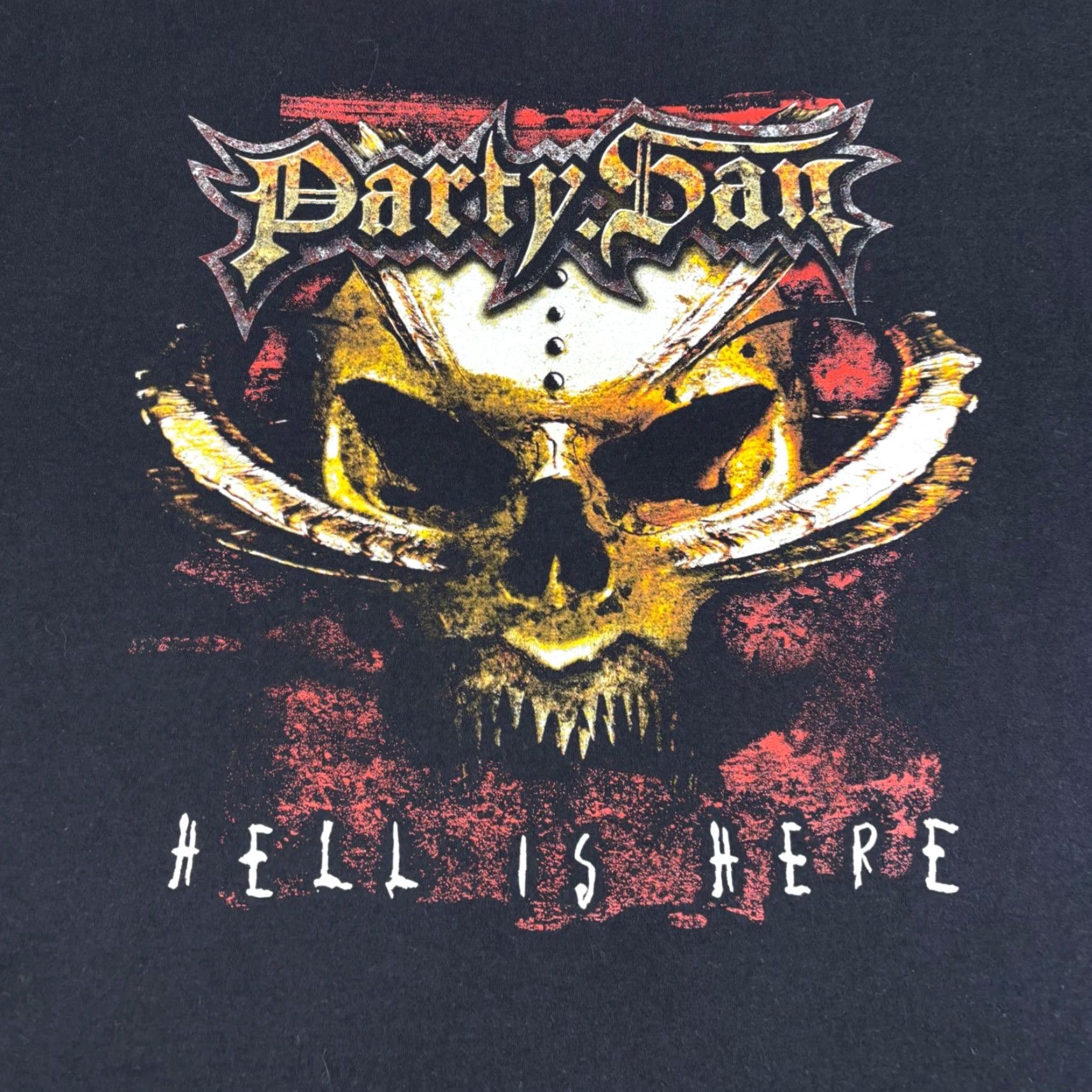 Hereu VINTAGE Party San T-Shirt Men XL Black Graphic Print Crew Neck Short Sleeve 2000s 2004 Germany Tour Tee Guitar Punk Gothic Logo Fan Merch Size US XL / EU 56 / 4 - 5 Thumbnail