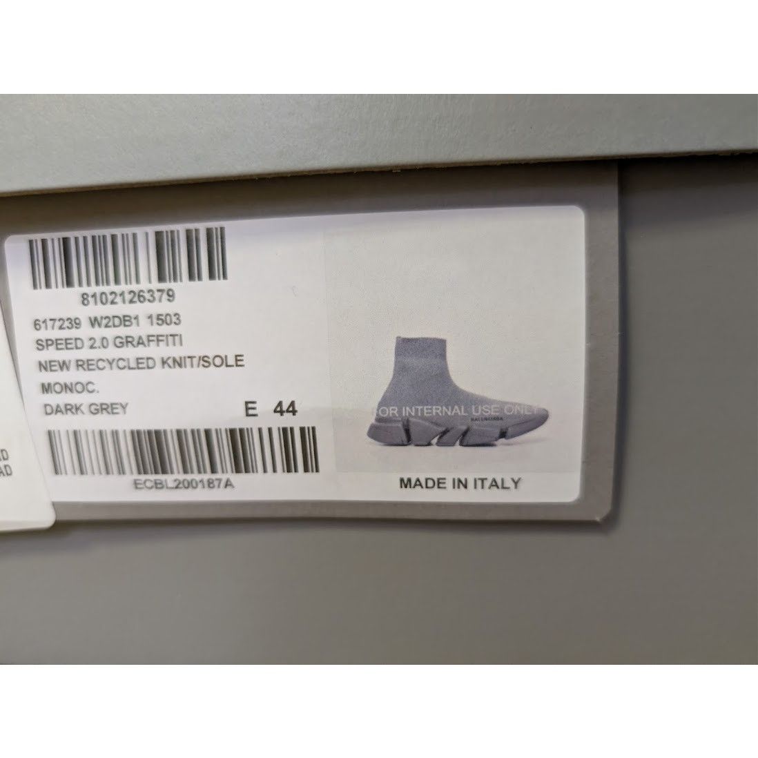 Balenciaga o1rshd1 Speed 2.0 Graffiti New Re Cycled Sneakers Dark Grey Size US 11 / EU 44 - 17 Thumbnail