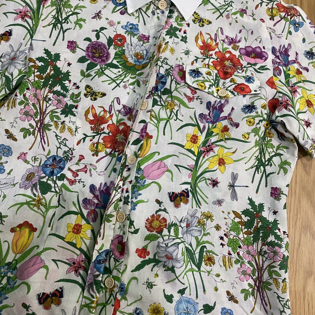 Gucci Vintage Gucci Floral Linen Shirt Women Size M / US 6-8 / IT 42-44 - 7 Thumbnail