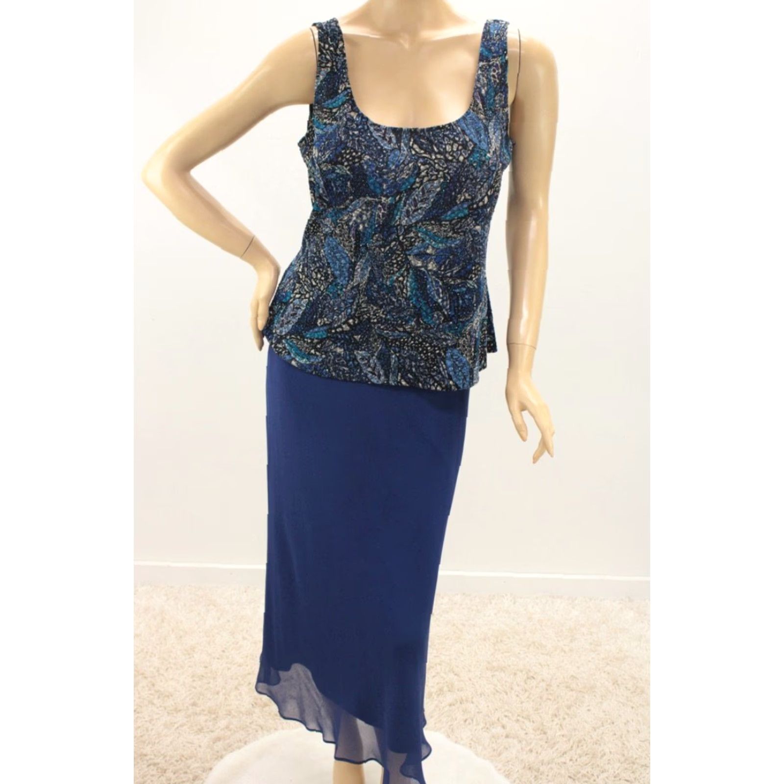 Alex Evenings VINTAGE Alex Evenings Skirt Suit Women's XL Blue Old Money Classic Glitter Sparkle Size 40" / US 18 - 7 Thumbnail