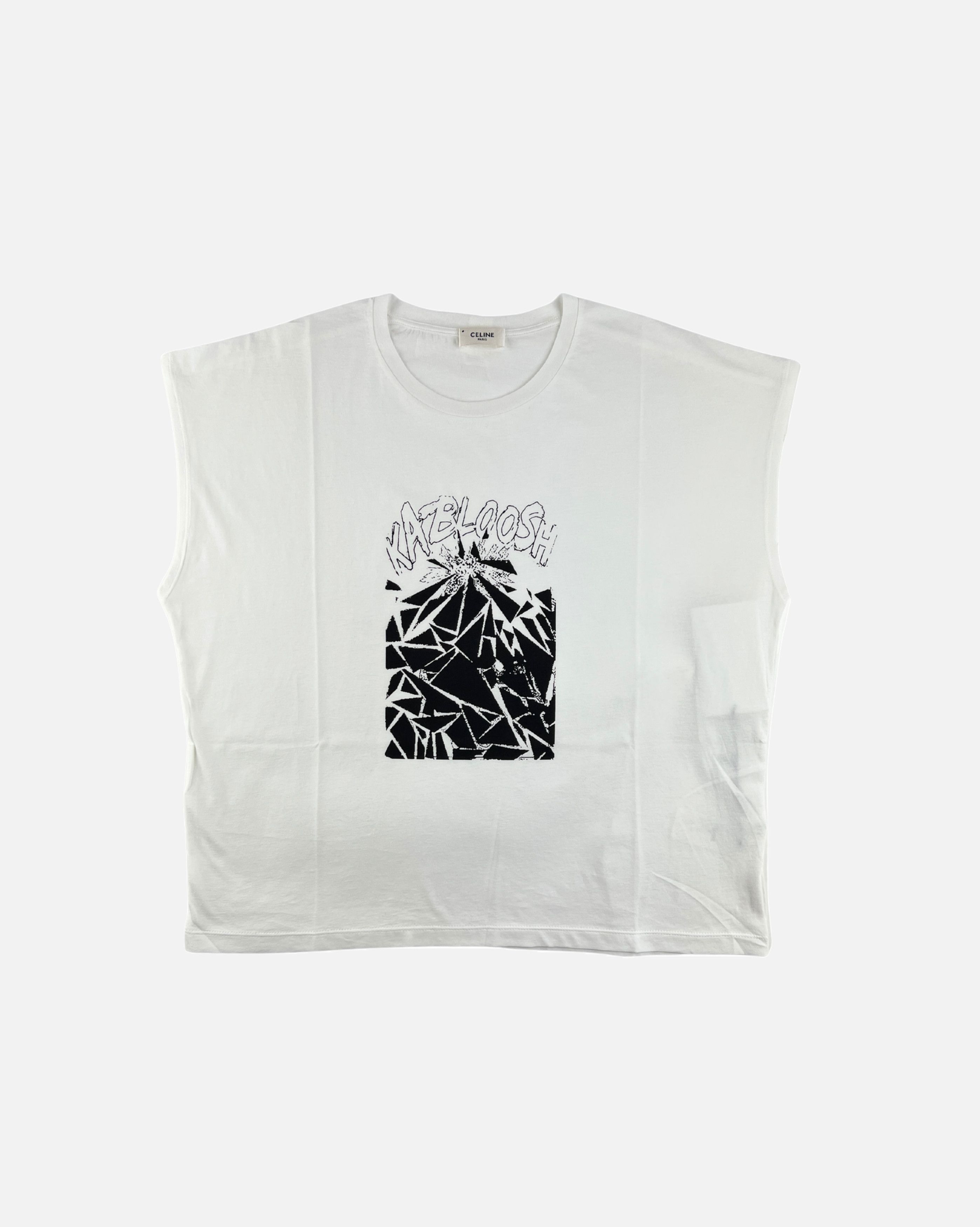 image of Celine ‘Zzhaa Zow’ Kimono Sleeve T-Shirt in White, Men's (Size Large)