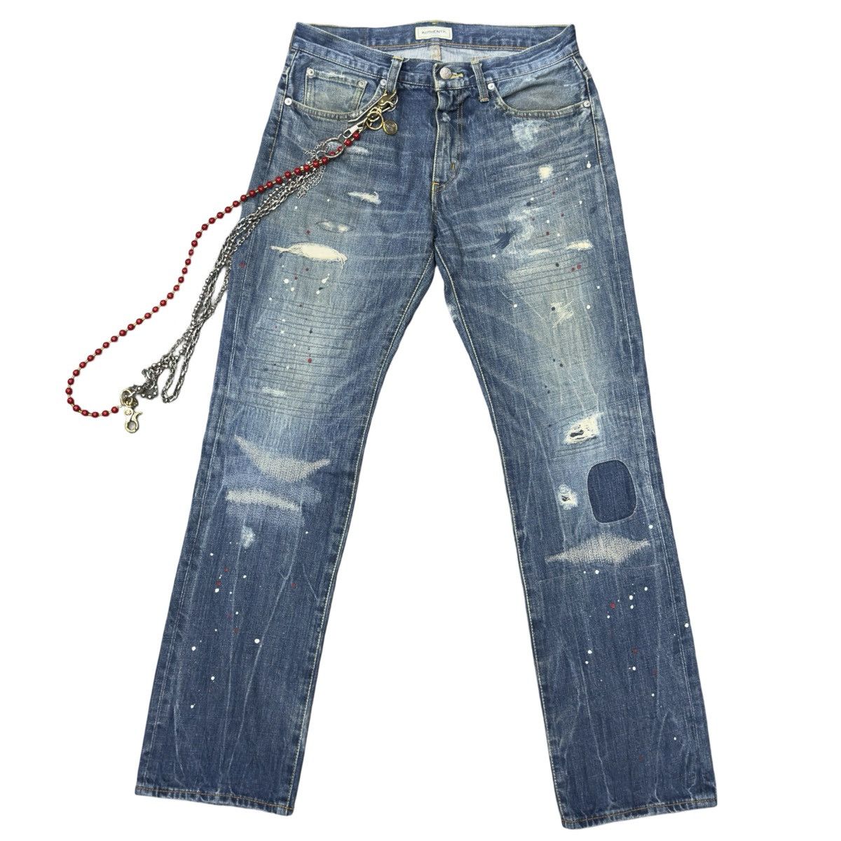 Sophnet. hiroshi fujiwara x sophnet distressed denim jeans Size US 32 / EU 48 - 1 Thumbnail