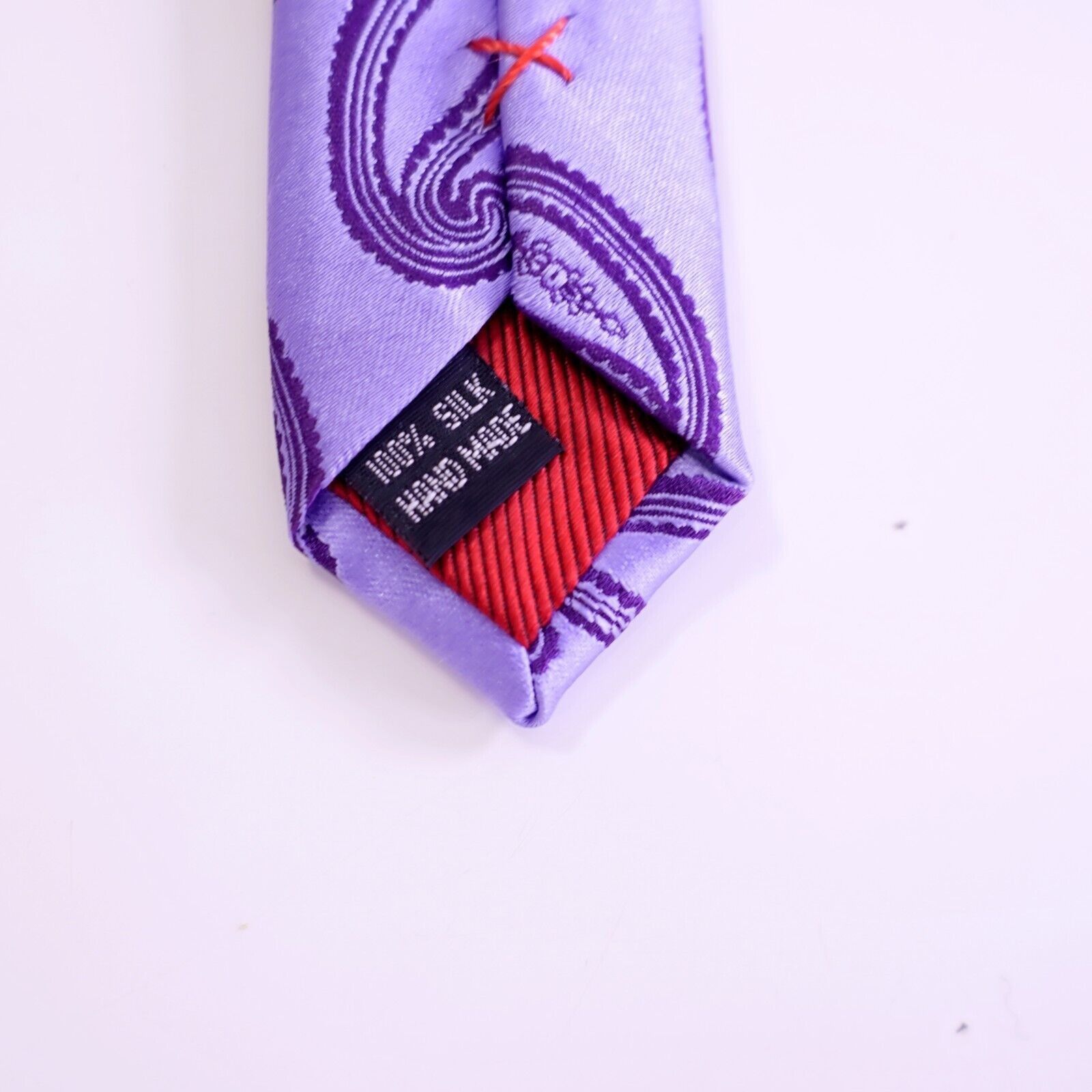 Byron Byron British Style Italy Woven Purple Paisley Long Silk Tie Size ONE SIZE - 4 Thumbnail