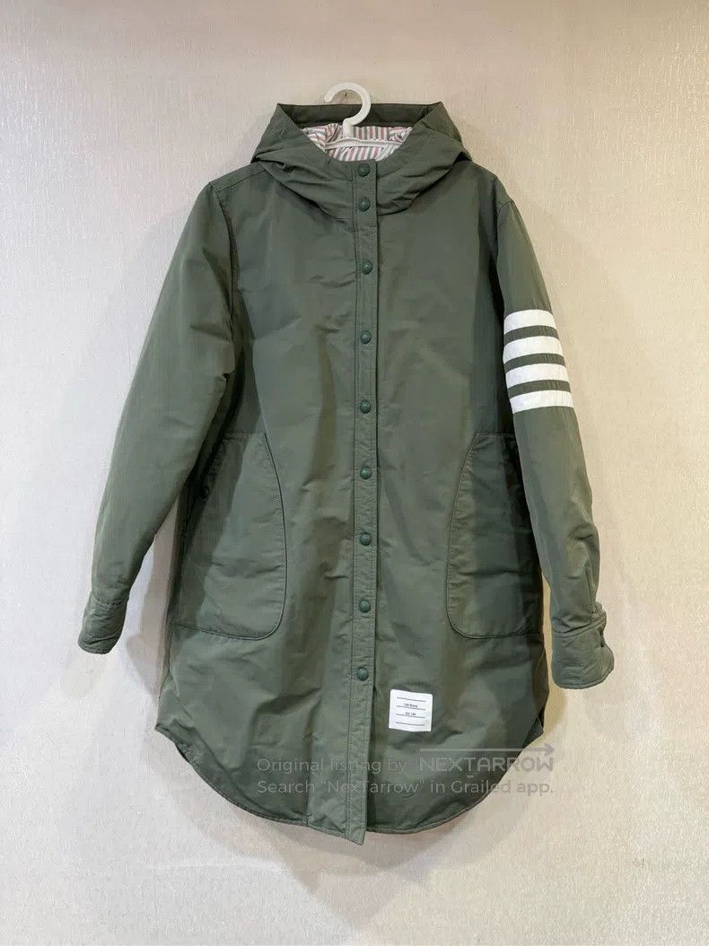 Thom Browne Thom Browne Military Green Long Hooded Down Jacket Size US M / EU 48-50 / 2 - 1 Thumbnail