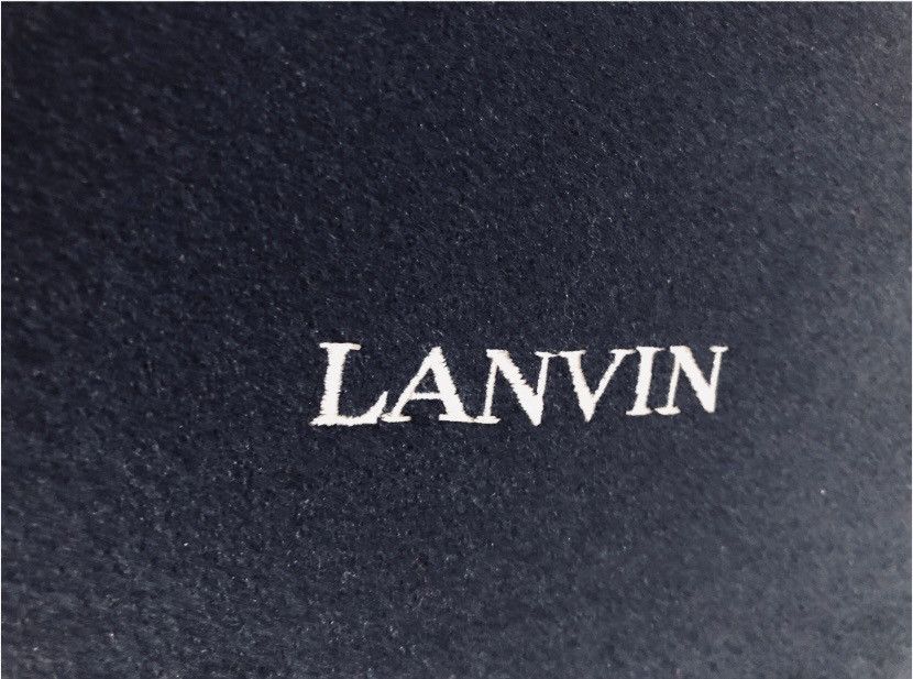 Lanvin Lanvin 🇮🇹 navy wool fringe ends embroidered scarf NEW Size ONE SIZE - 2 Thumbnail