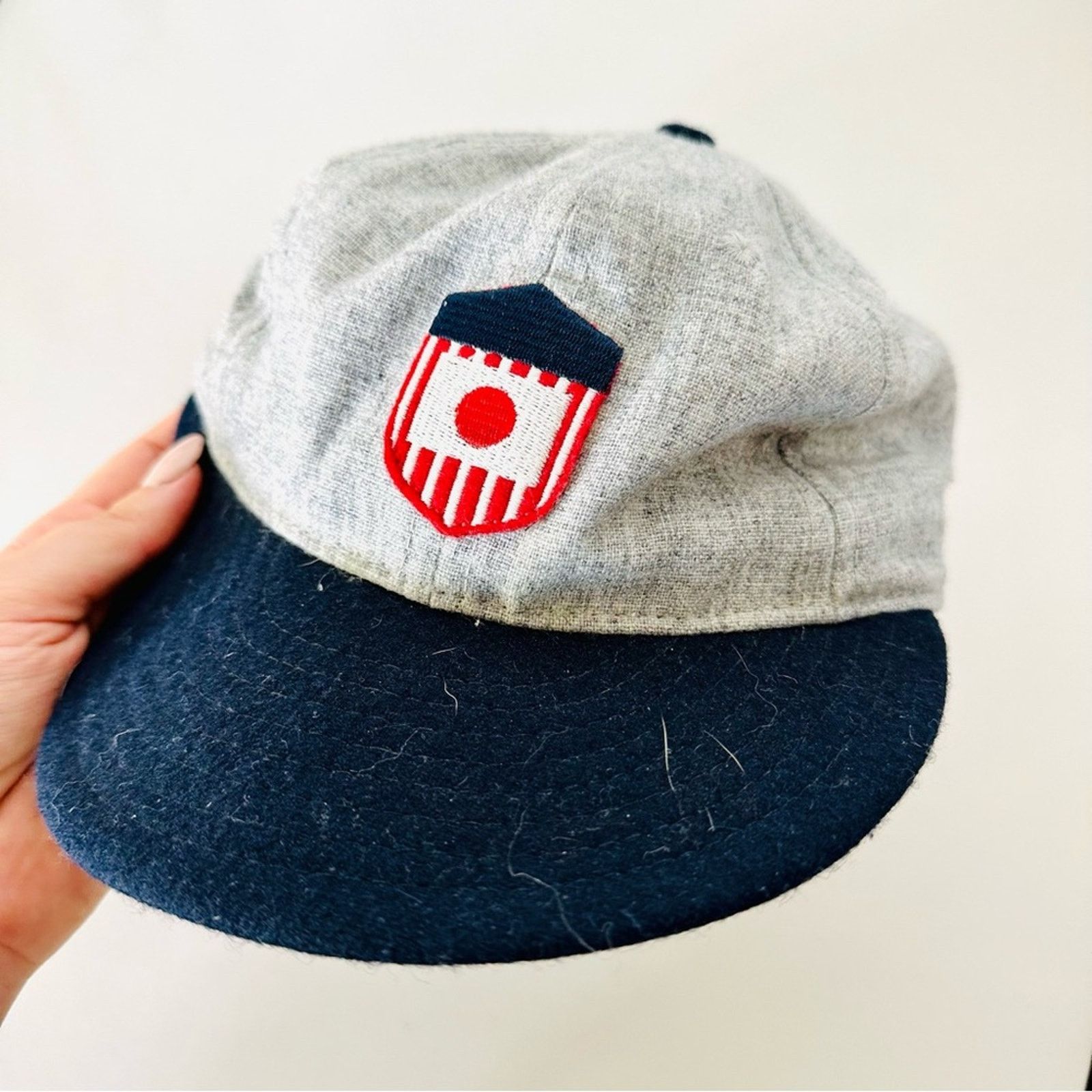 Ebbets Field Flannels EBBETS FIELD Grey Flannel Brown Leather Snapback Hat Cap Size ONE SIZE - 2 Thumbnail