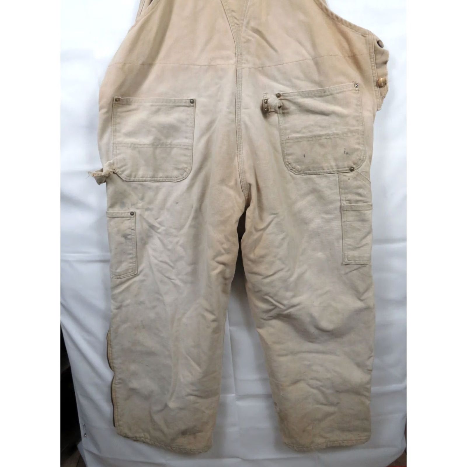 Carhartt VINTAGE Carhartt Bib Overalls 42X30 Brown Canvas Carpenter Duck insulated USA Union made Mens Size US 42 / EU 58 - 7 Thumbnail