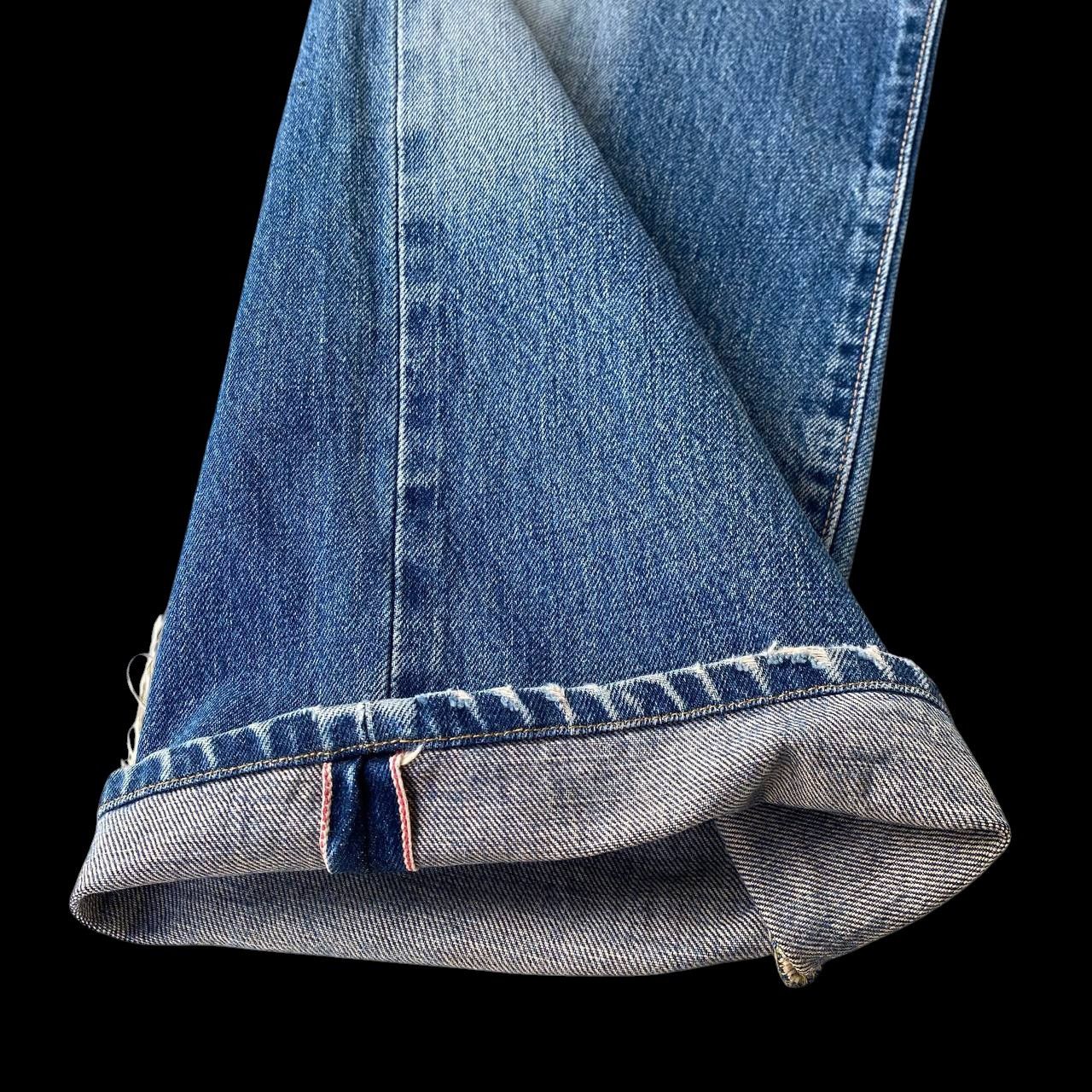 Edwin VTG 90S EDWIN 505 REDLINE GRUNGE BLUEWASH DISTRESSED DENIM Size US 29 - 5 Thumbnail