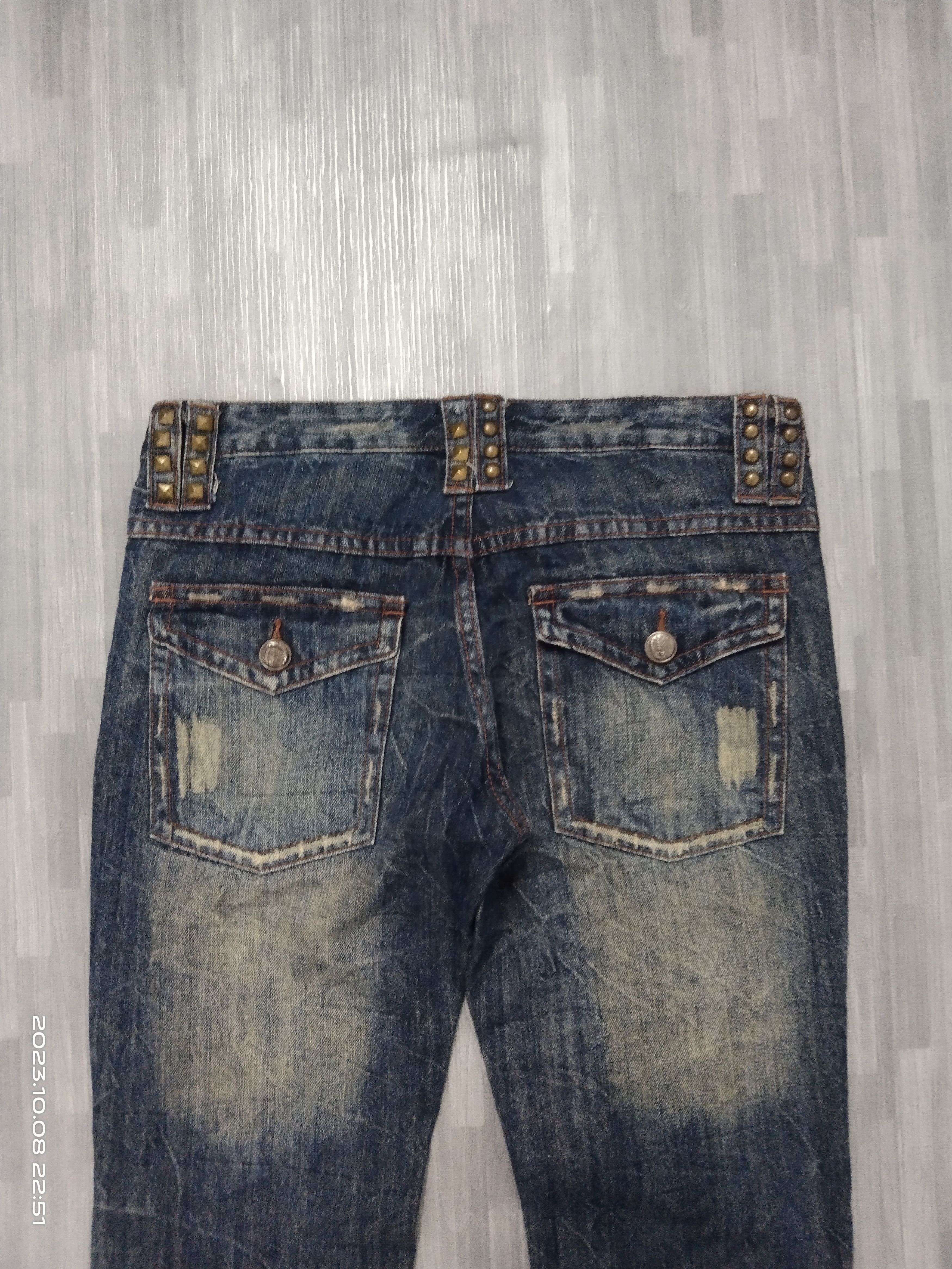 Japanese Brand FLARE RIPED STUDDED GOLD RUSH DENIM PANTS Size US 31 - 5 Thumbnail