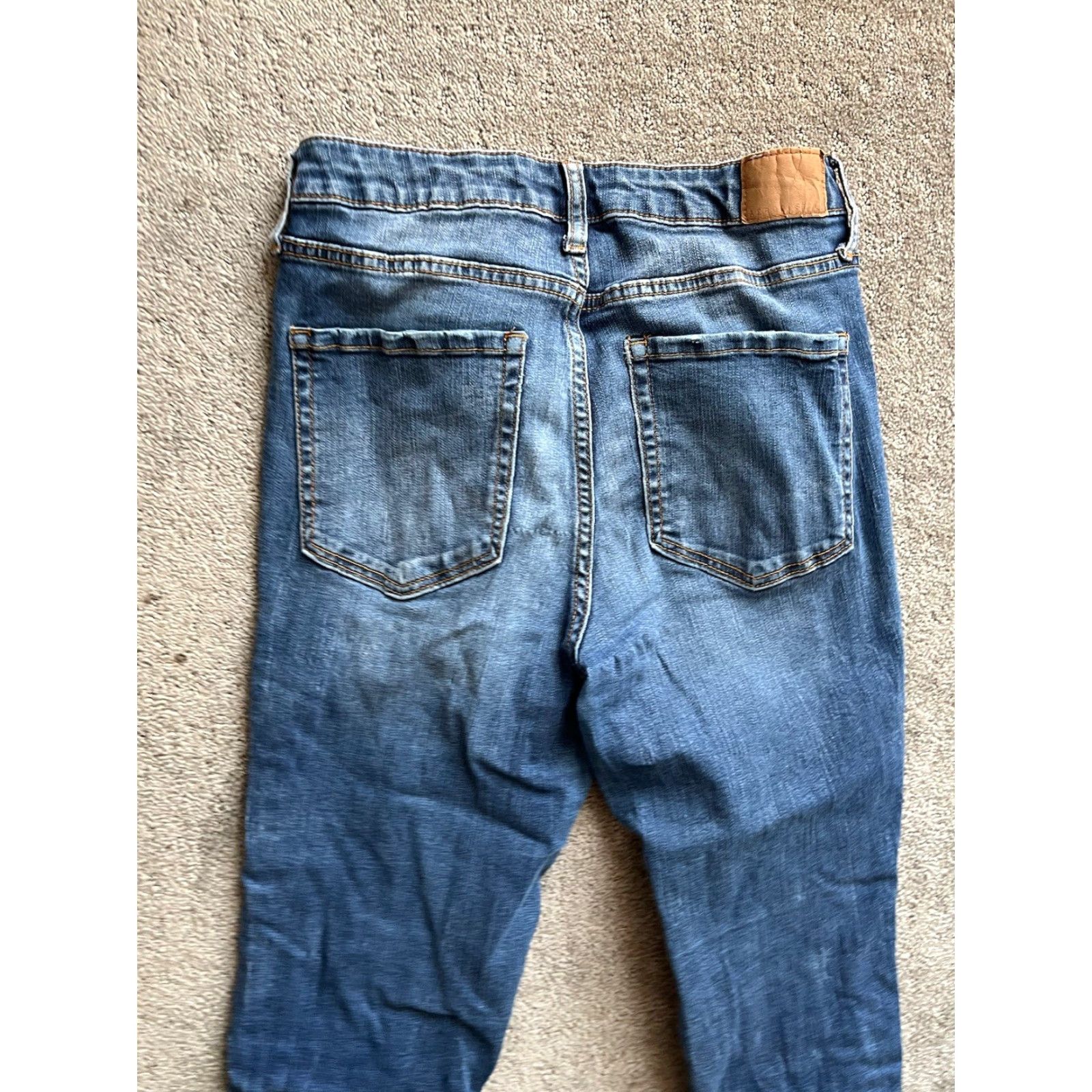 Vintage Aéropostale The Norma Jean Jeans Adult 8 Blue Denim Distressed Skinny Medium Wash 5-Pocket Zip Womens Size 30" / US 8 / IT 44 - 2 Thumbnail