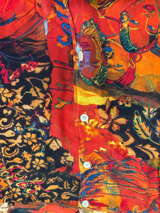 Vintage 2000s Iceberg Red Exotic Painting Print Shirt Size US M / EU 48-50 / 2 - 6 Thumbnail