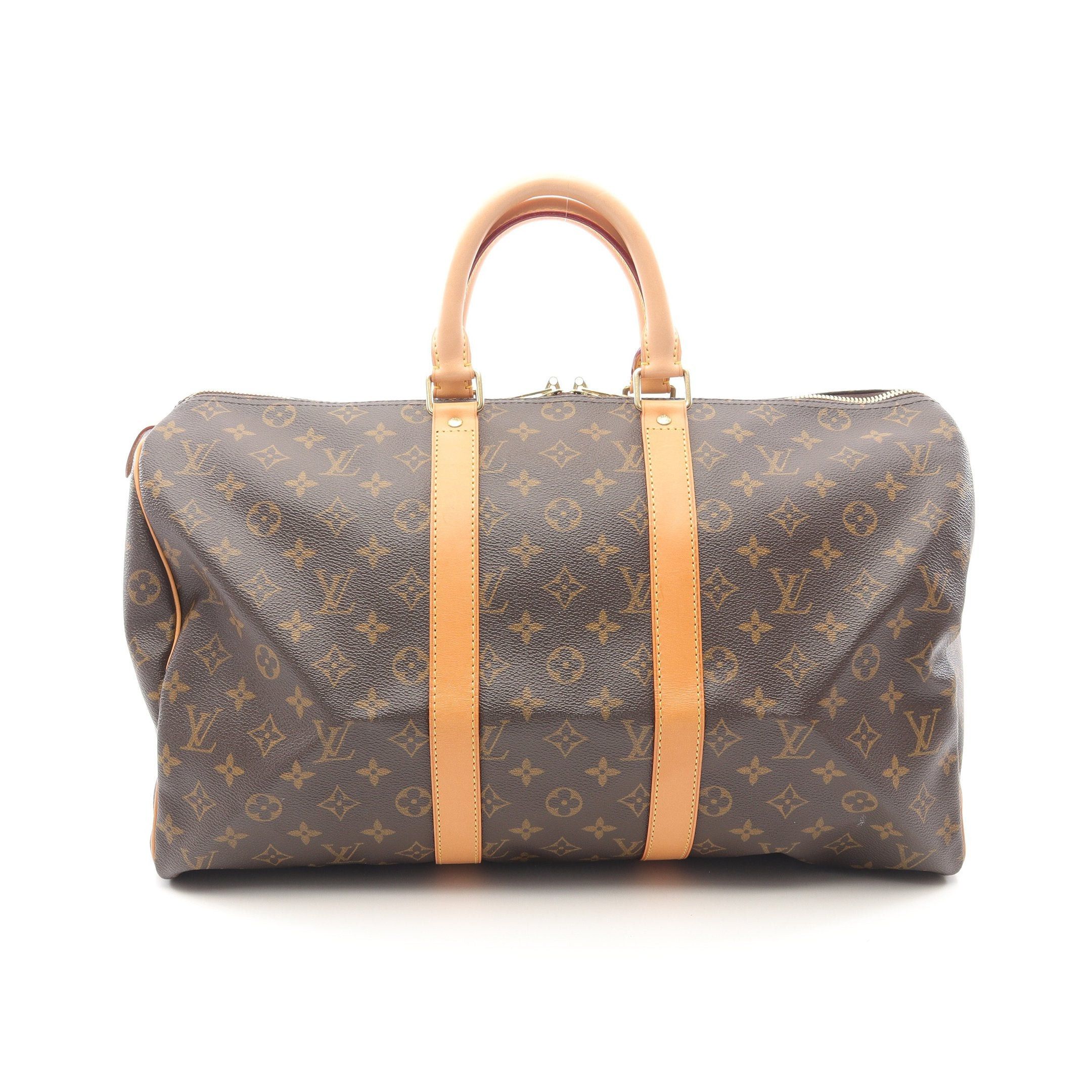 Louis Vuitton Louis Vuitton Keepall 45 Monogram Boston Bag Leather Brown Size ONE SIZE - 1 Thumbnail