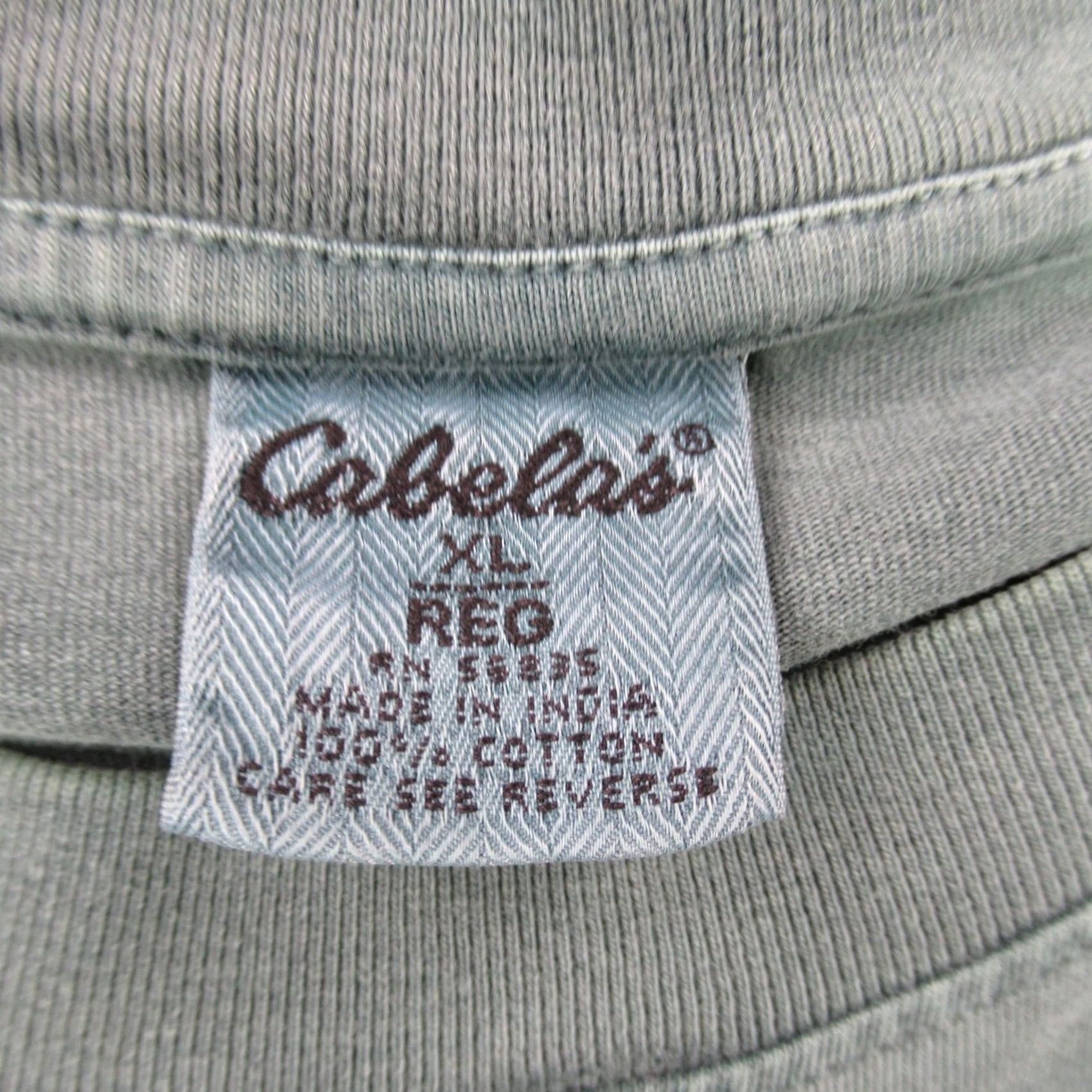 Vintage Cabelas Shirt Mens XL Short Sleeve Crew Neck Stretch Lightweight Pocket Green Size US XL / EU 56 / 4 - 8 Thumbnail