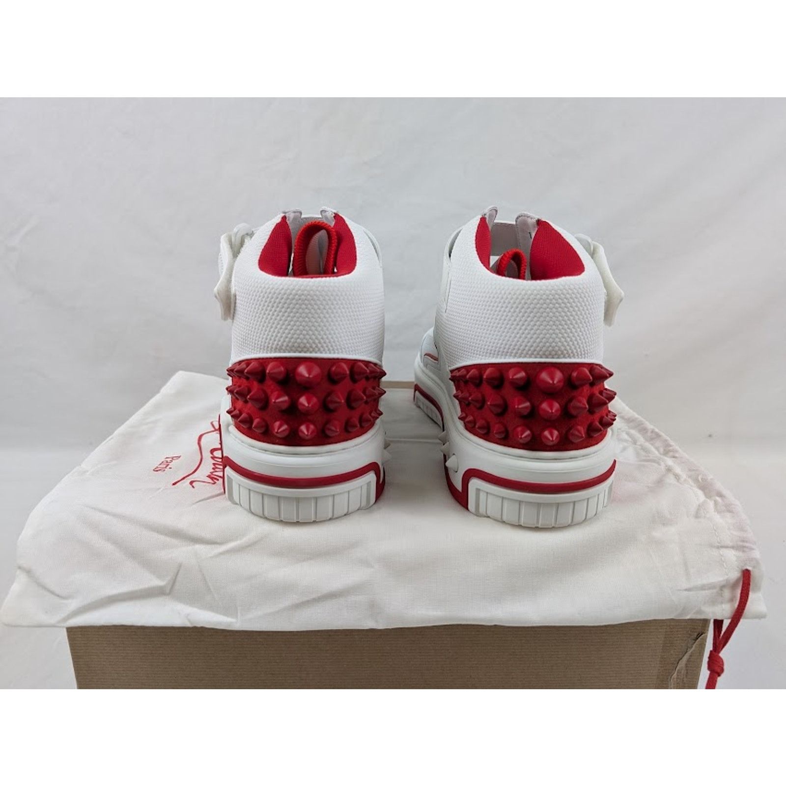 Christian Louboutin o1rshd1 Astroloubi Mid Flat Sneakers in White/Loubi Size US 11 / EU 44 - 8 Thumbnail