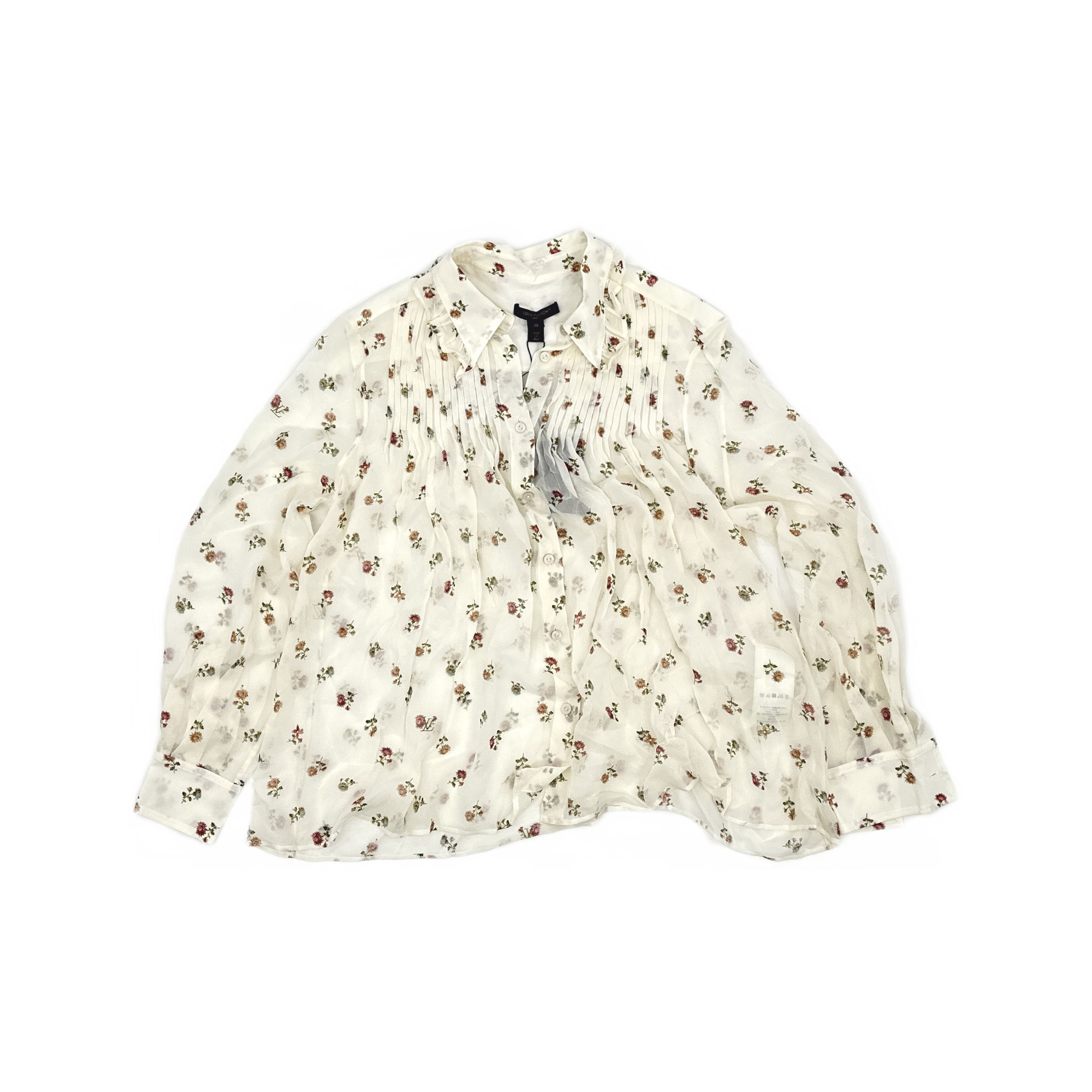 Louis Vuitton Louis Vuitton Floral Print Pleated Blouse 38 Size S / US 4 / IT 40 - 1 Thumbnail