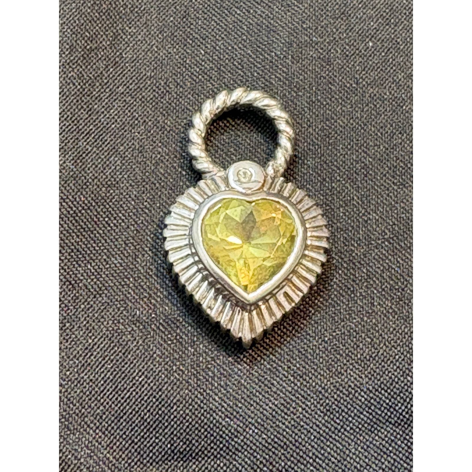 Other Sterling Silver Citrine Heart Pendant with Rope Bail Size ONE SIZE - 1 Thumbnail