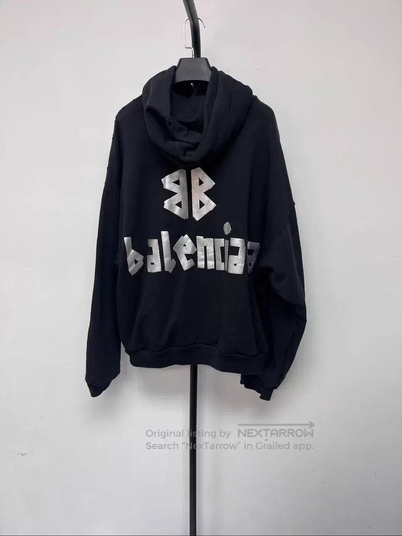 Balenciaga Balenciaga Logo Letter Printed Hooded Long Sleeve Sweatshi Size US M / EU 48-50 / 2 - 2 Thumbnail