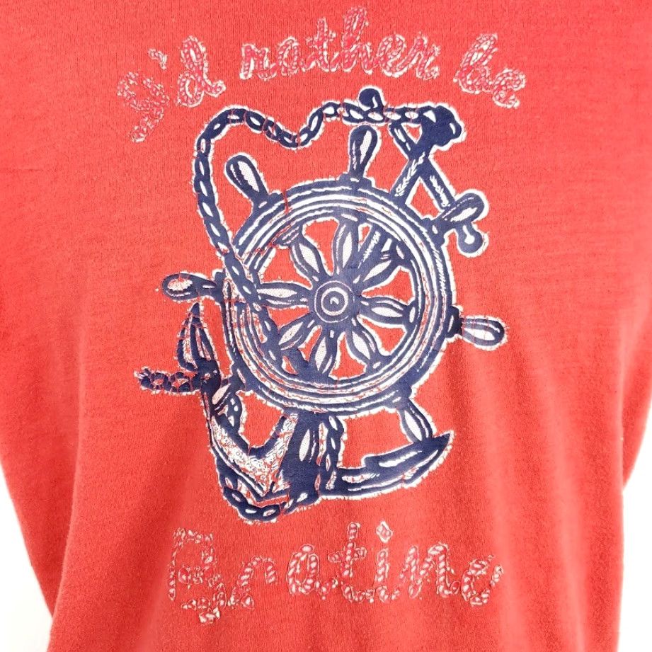 Nautica VINTAGE Id Rather Be Boating T Shirt Mens Size Medium 80s Nautical Made In USA Size US M / EU 48-50 / 2 - 3 Thumbnail