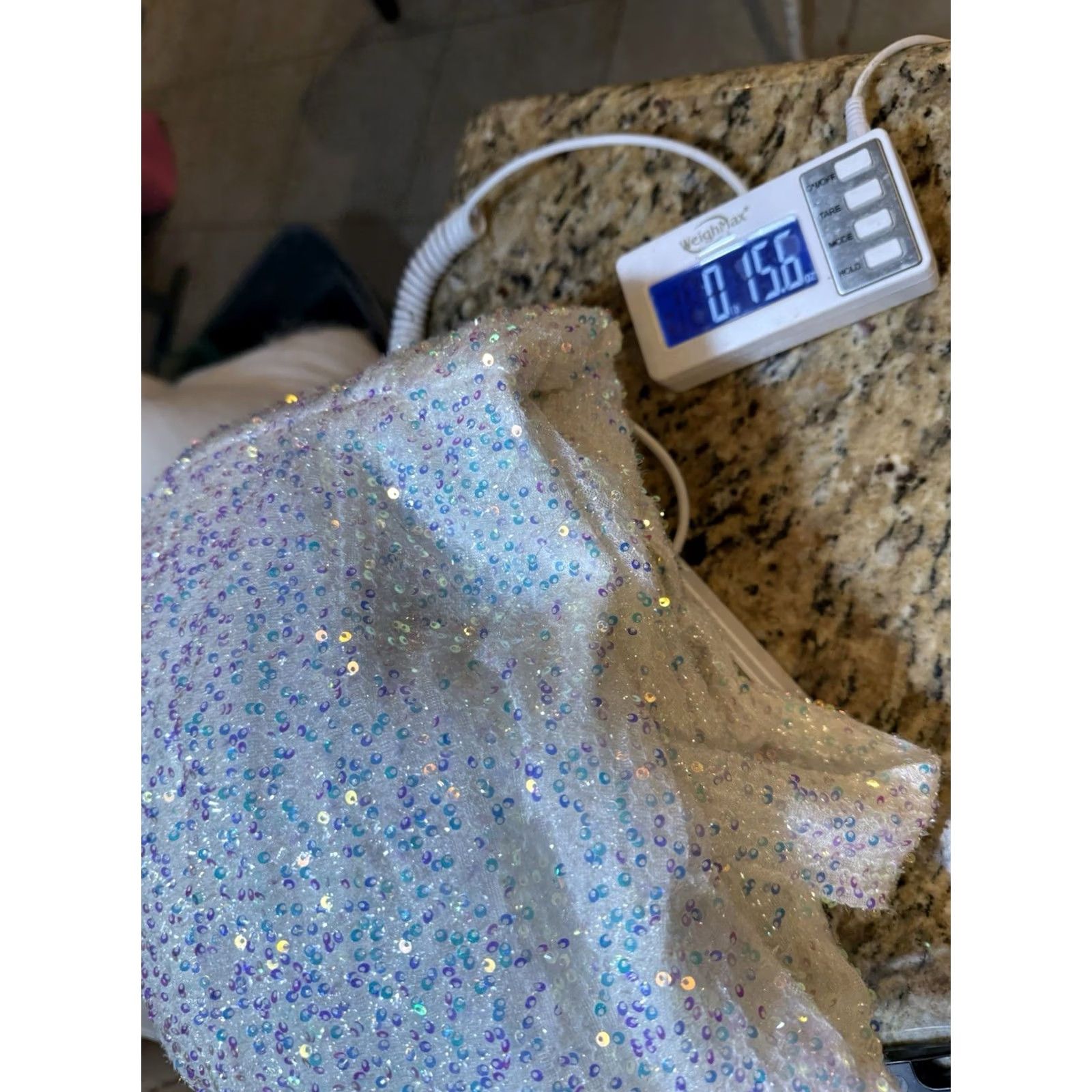 Vintage Strut & Bolt White Pearlescent Sequin Wrap Mini Dress Long Sleeve Size M Women Dress Short Sequin Wrap 90s? Size M / US 6-8 / IT 42-44 - 8 Thumbnail