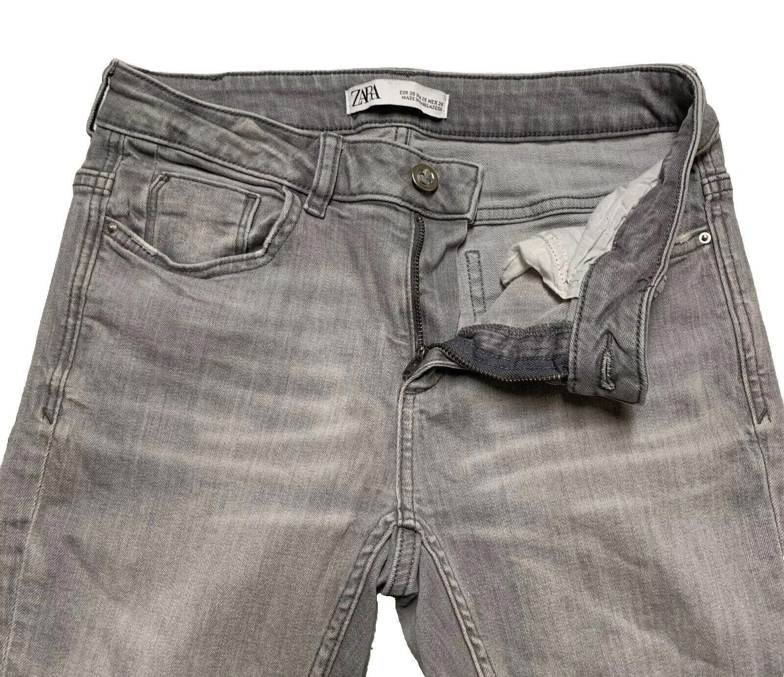 Zara Zara Women's Size 6 Gray Light Wash Skinny Distressed Jeans Size 28" / US 6 / IT 42 - 6 Thumbnail